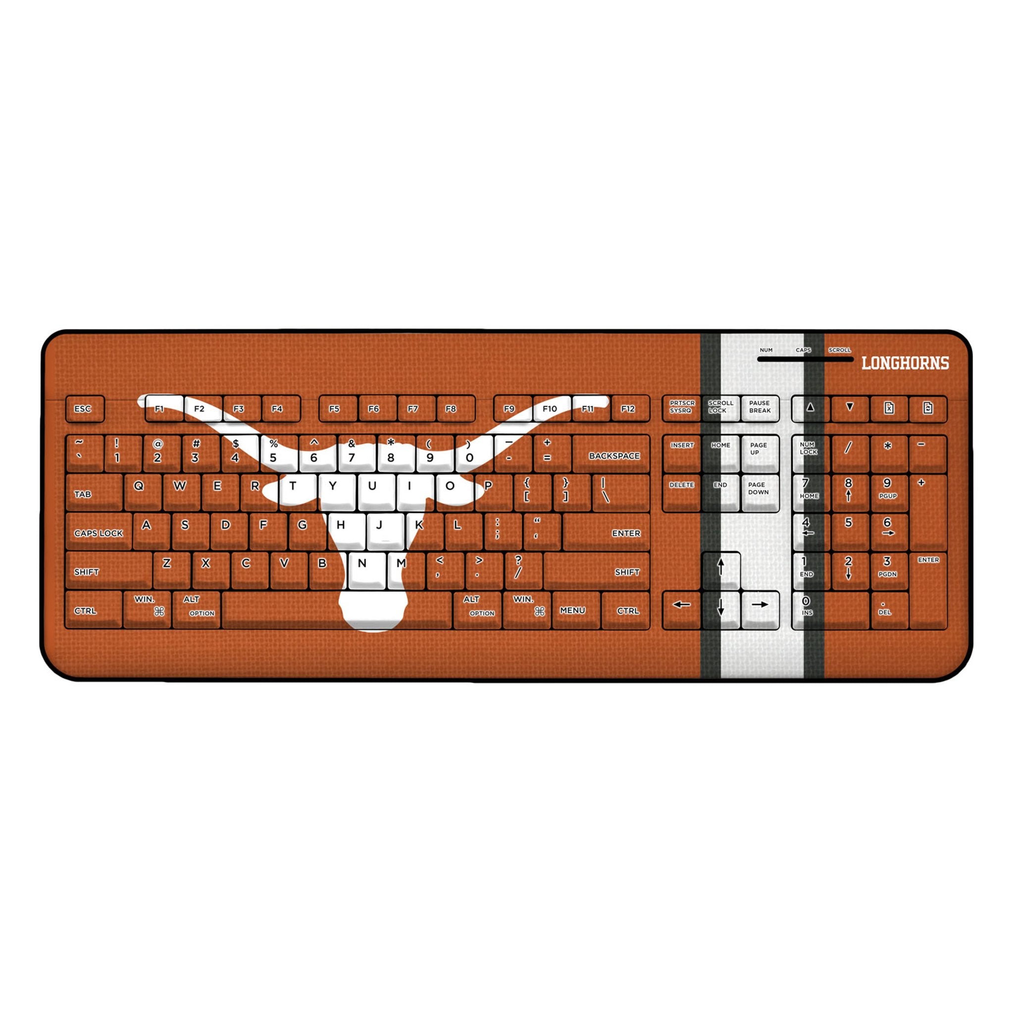 University of Texas Longhorns Stripe Wireless USB Keyboard - Sports Gifts, Sports Memorabilia, Sports Collectibles, Fan Shop
