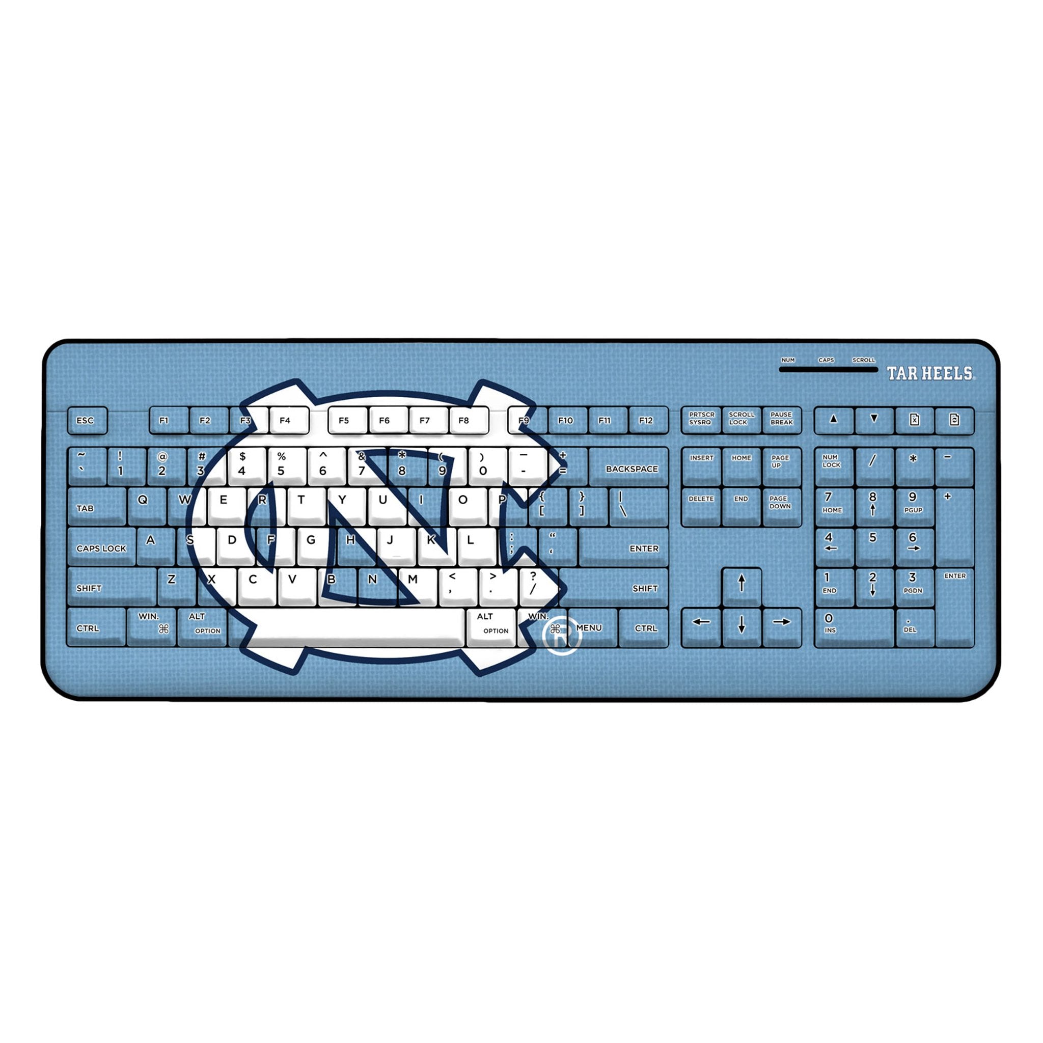 University of North Carolina Tar Heels Solid Wireless USB Keyboard - Sports Gifts, Sports Memorabilia, Sports Collectibles, Fan Shop