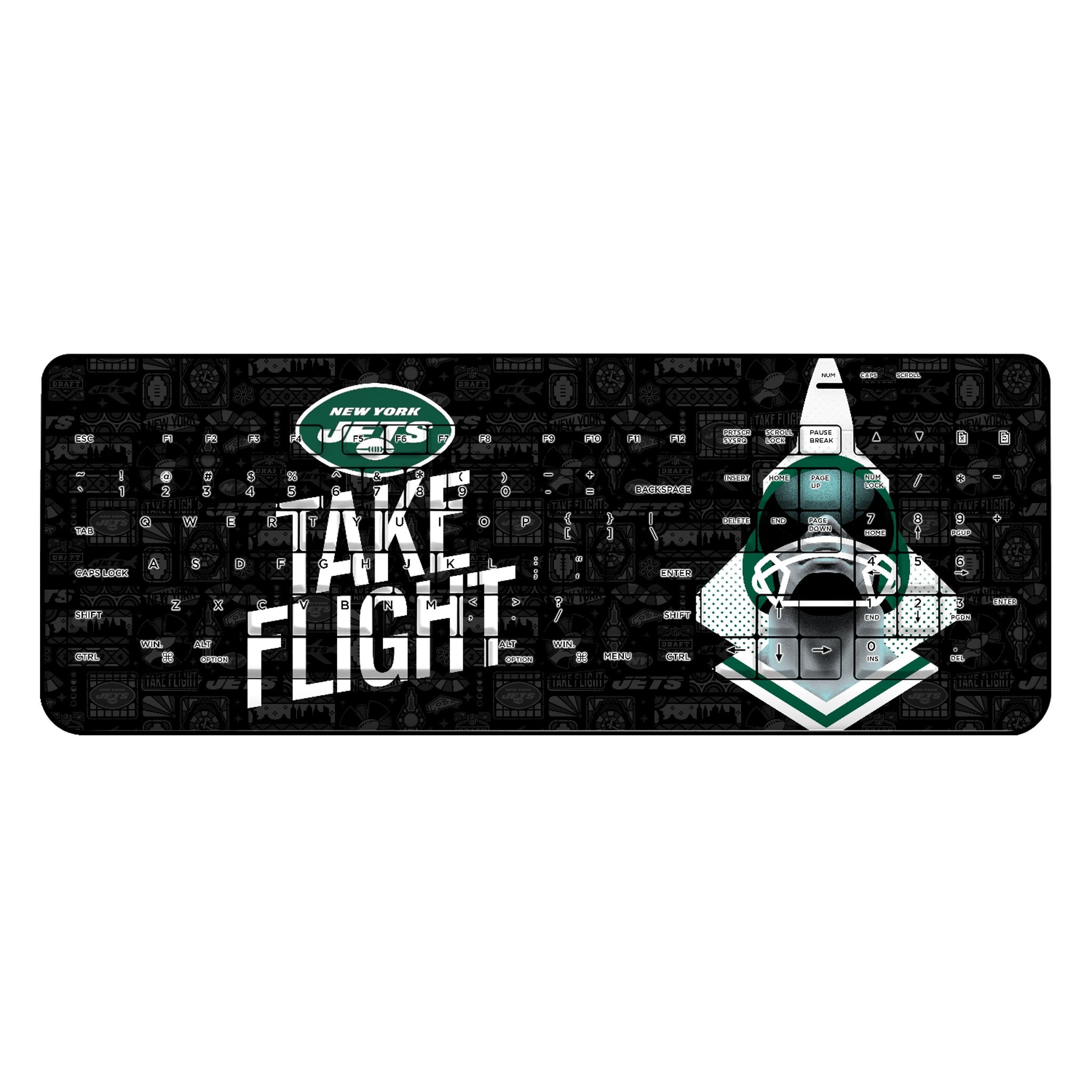 New York Jets 2024 Illustrated Limited Edition Wireless USB Keyboard - Sports Gifts, Sports Memorabilia, Sports Collectibles, Fan Shop