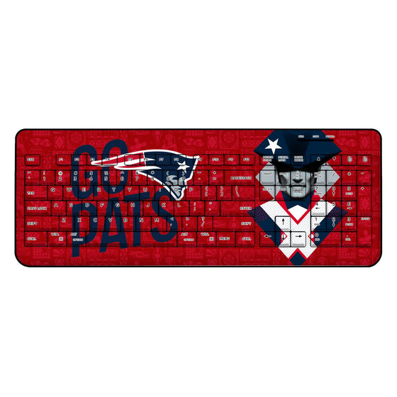 New England Patriots 2024 Illustrated Limited Edition Wireless USB Keyboard-0