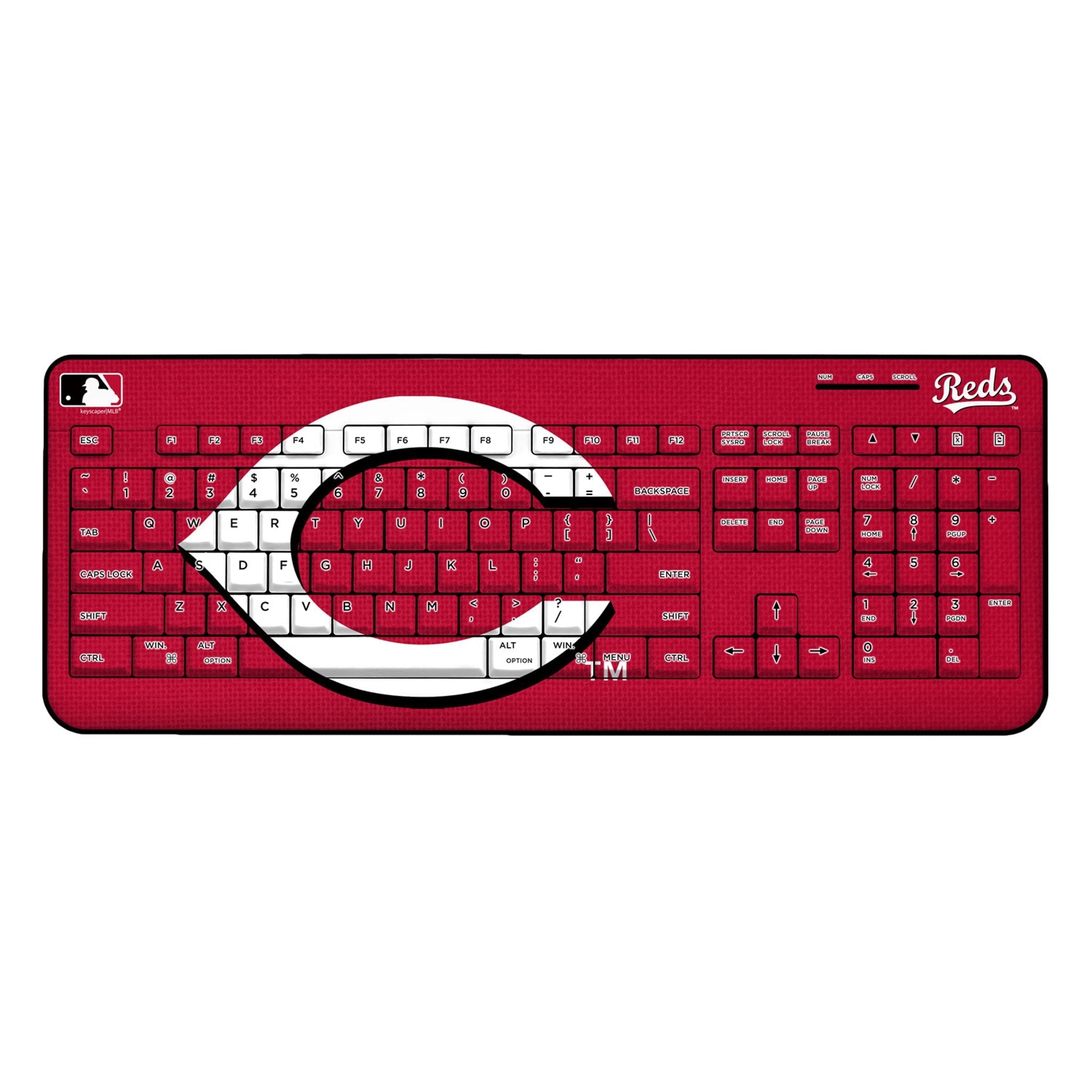 Cincinnati Reds Solid Wireless USB Keyboard - Sports Gifts, Sports Memorabilia, Sports Collectibles, Fan Shop
