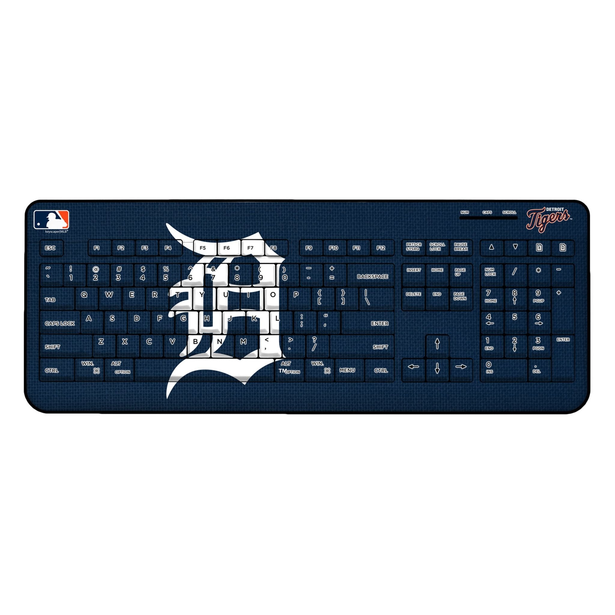 Detroit Tigers Solid Wireless USB Keyboard - Sports Gifts, Sports Memorabilia, Sports Collectibles, Fan Shop