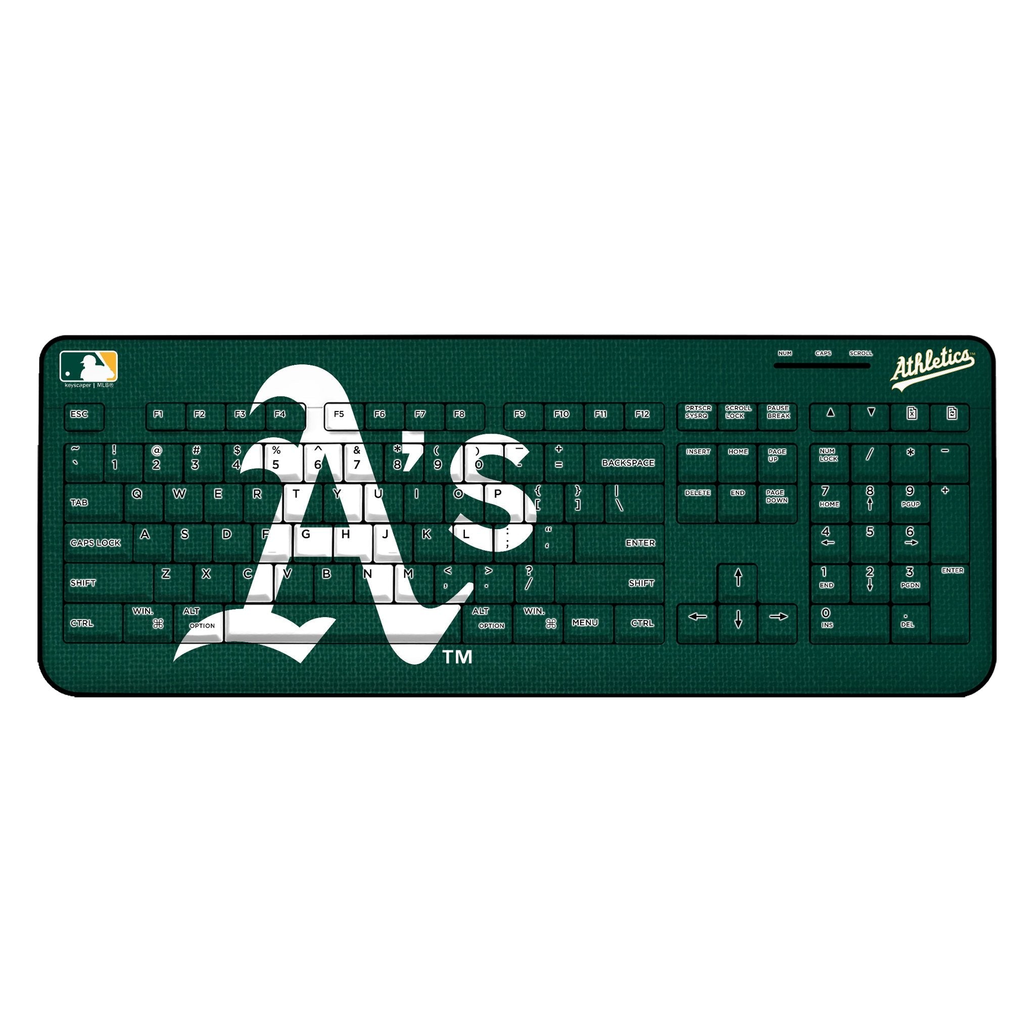 Oakland Athletics Solid Wireless USB Keyboard - Sports Gifts, Sports Memorabilia, Sports Collectibles, Fan Shop