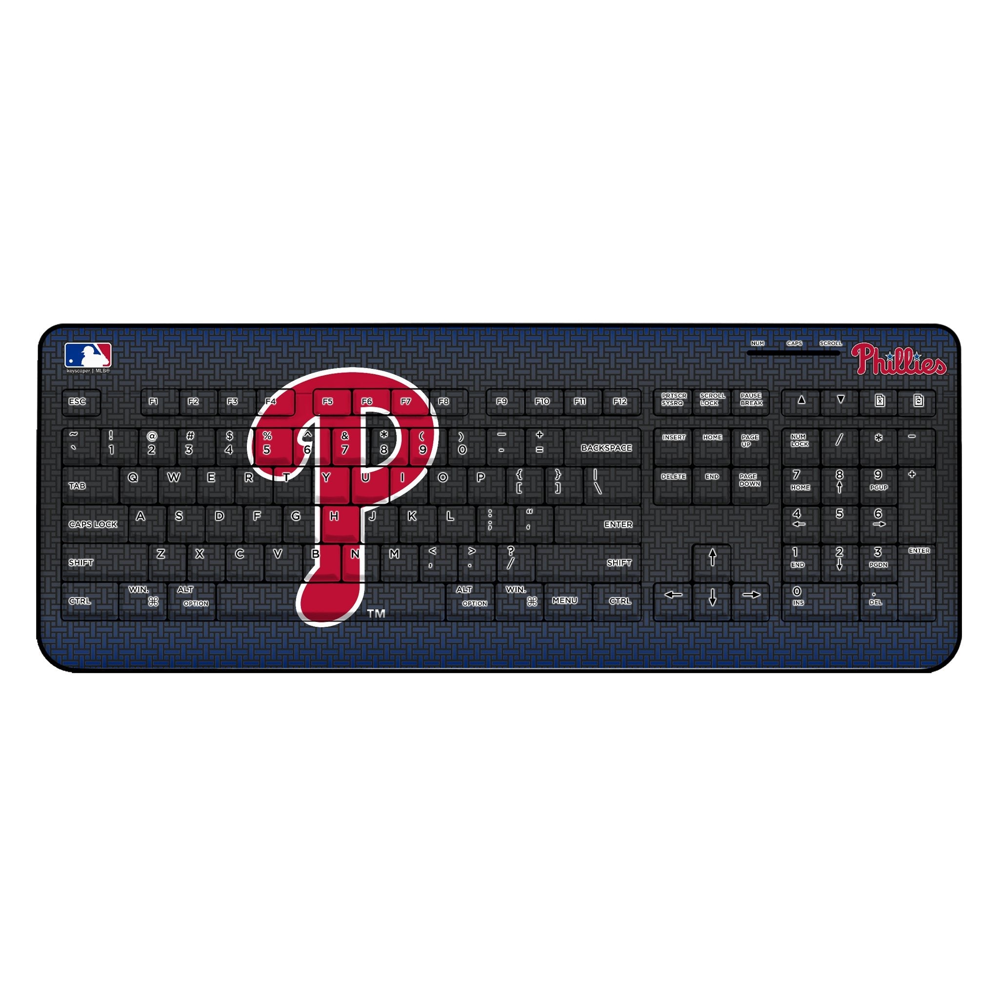 Philadelphia Phillies Linen Wireless USB Keyboard - Sports Gifts, Sports Memorabilia, Sports Collectibles, Fan Shop