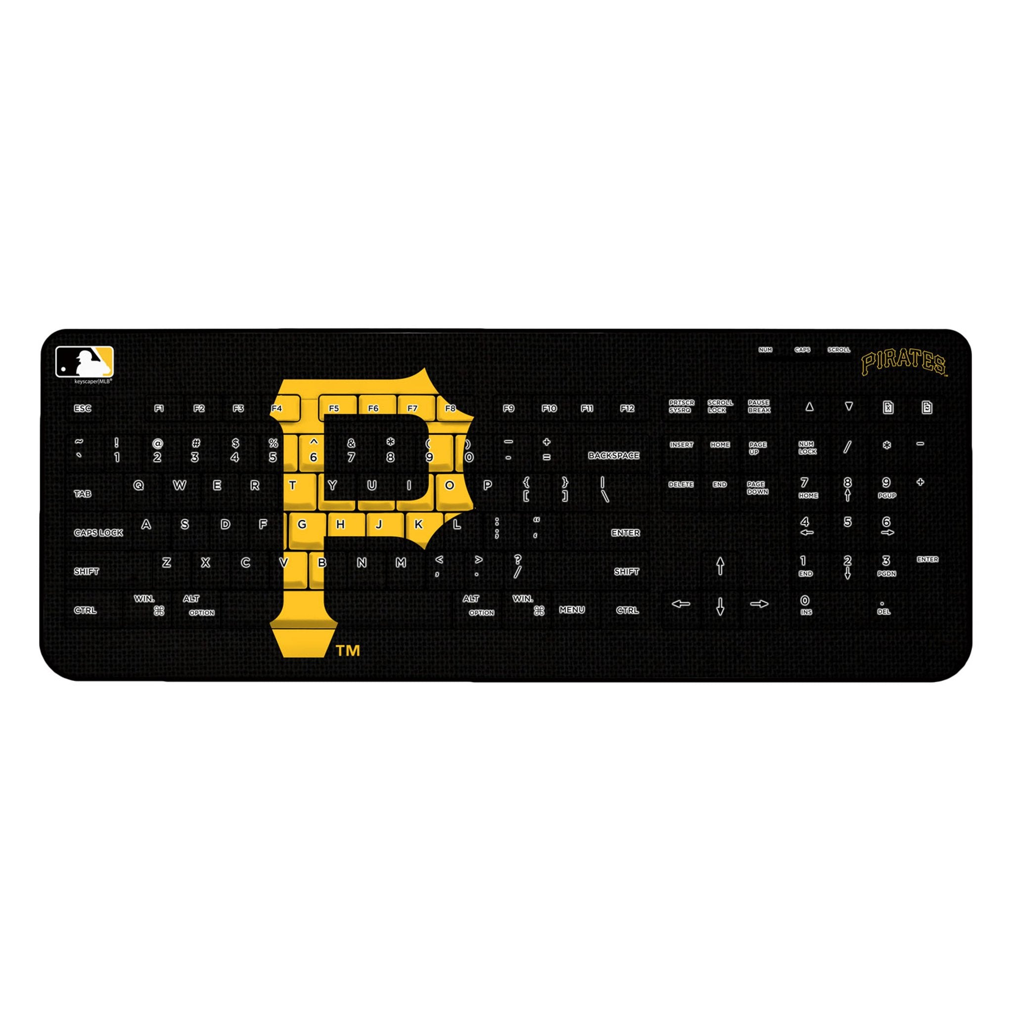 Pittsburgh Pirates Solid Wireless USB Keyboard - Sports Gifts, Sports Memorabilia, Sports Collectibles, Fan Shop