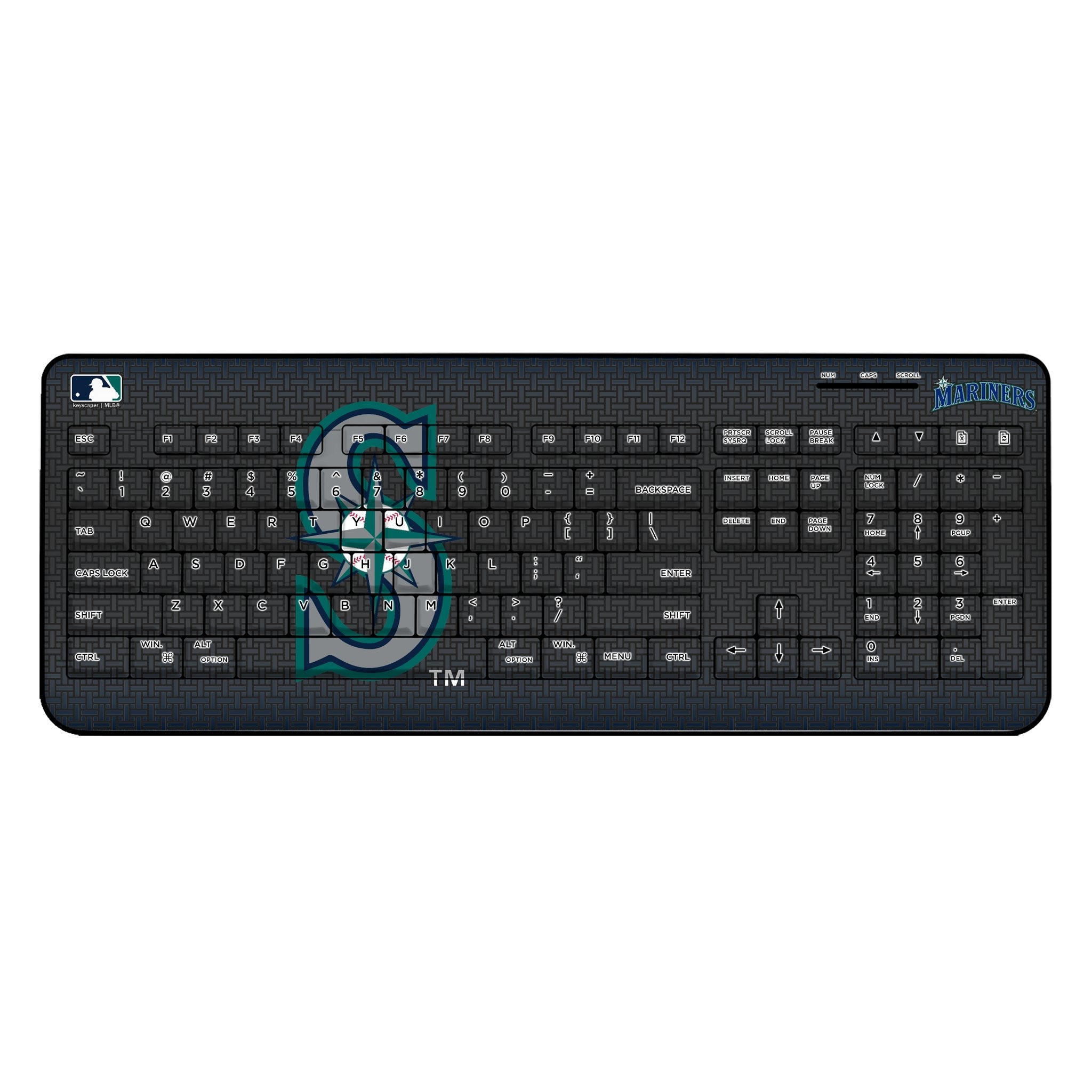 Seattle Mariners Linen Wireless USB Keyboard - Sports Gifts, Sports Memorabilia, Sports Collectibles, Fan Shop