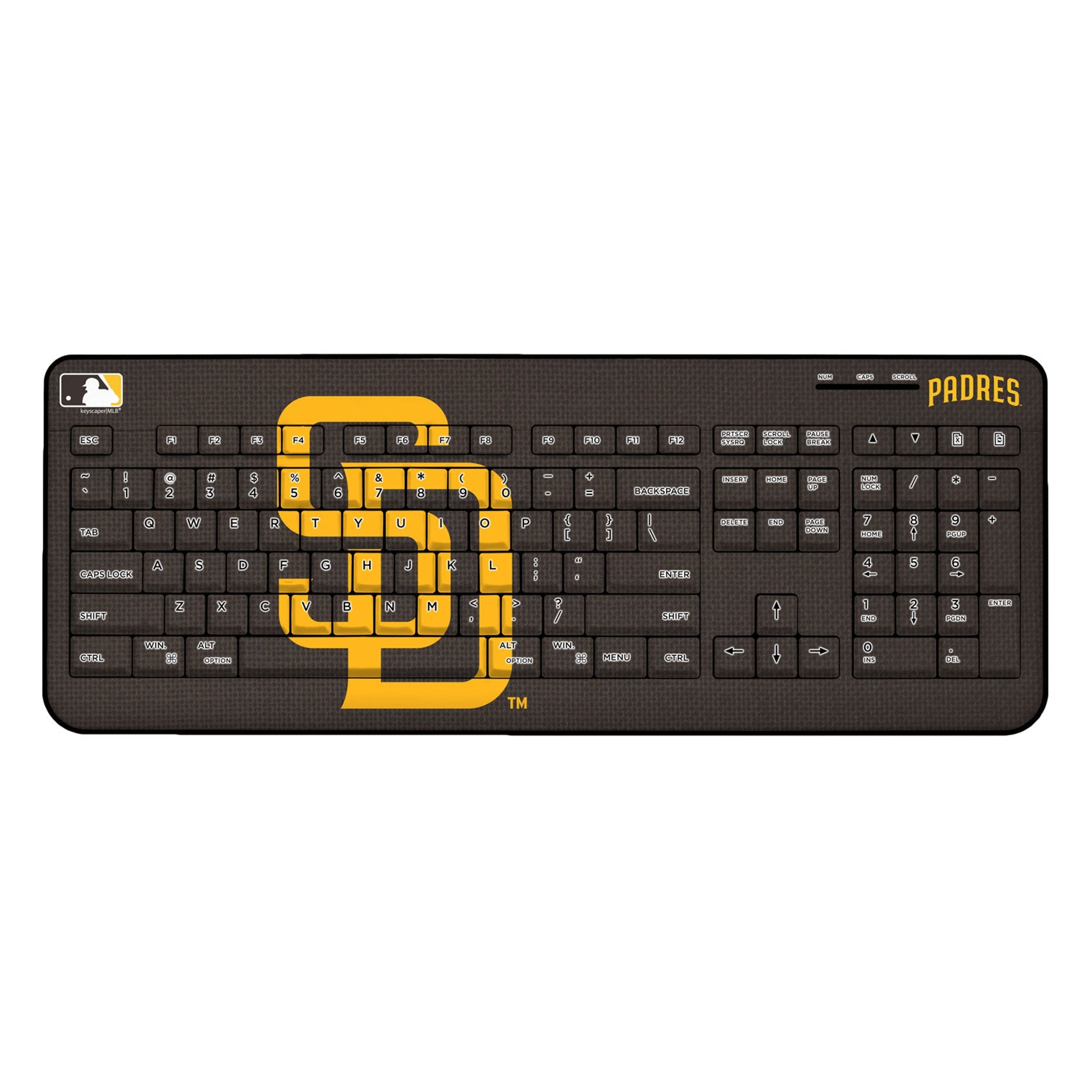San Diego Padres Solid Wireless USB Keyboard - Sports Gifts, Sports Memorabilia, Sports Collectibles, Fan Shop