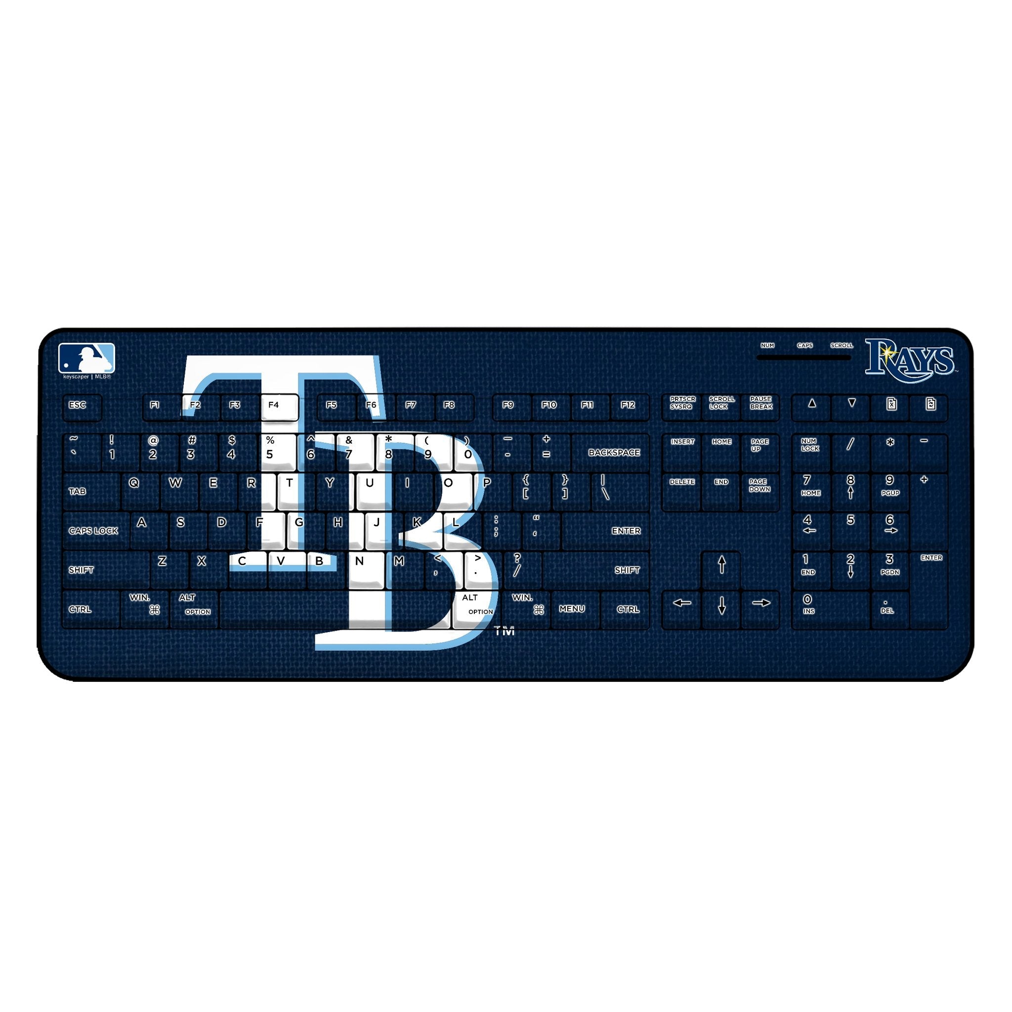 Tampa Bay Rays Solid Wireless USB Keyboard - Sports Gifts, Sports Memorabilia, Sports Collectibles, Fan Shop