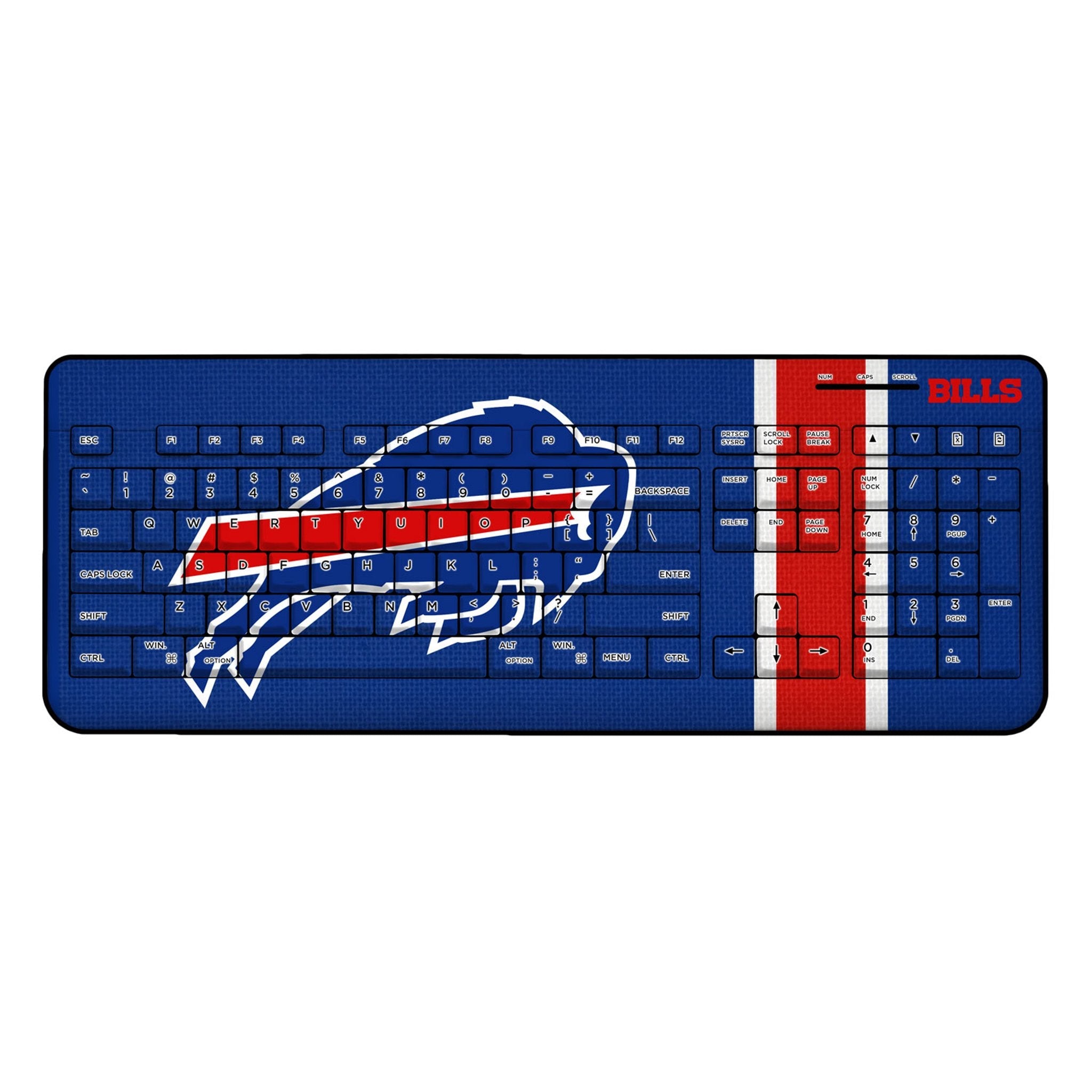 Buffalo Bills Stripe Wireless USB Keyboard - Sports Gifts, Sports Memorabilia, Sports Collectibles, Fan Shop