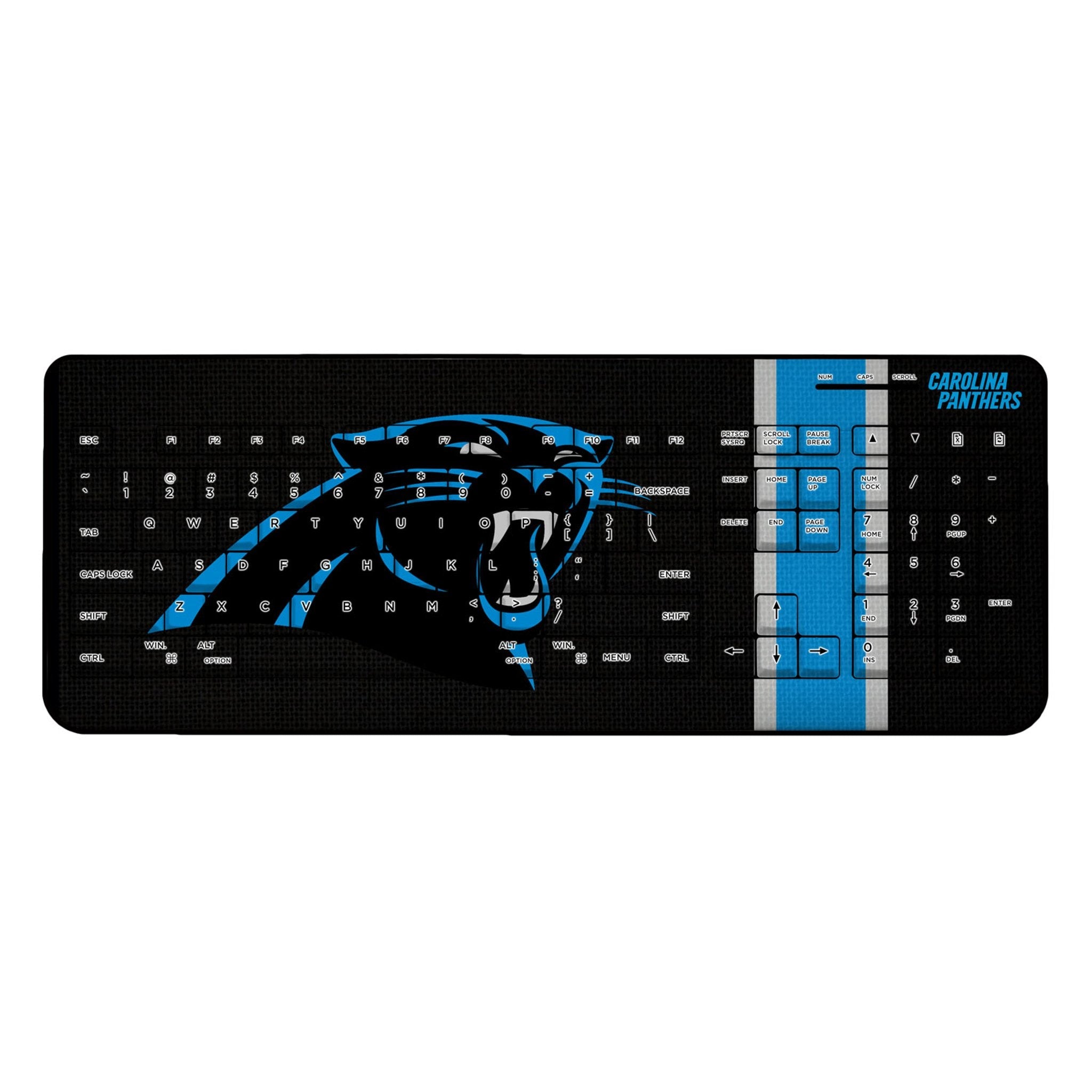 Carolina Panthers Stripe Wireless USB Keyboard - Sports Gifts, Sports Memorabilia, Sports Collectibles, Fan Shop