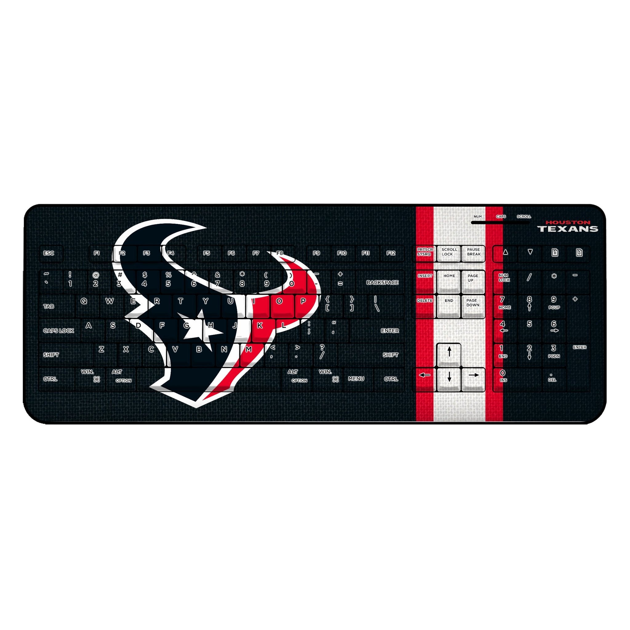 Houston Texans Stripe Wireless USB Keyboard - Sports Gifts, Sports Memorabilia, Sports Collectibles, Fan Shop
