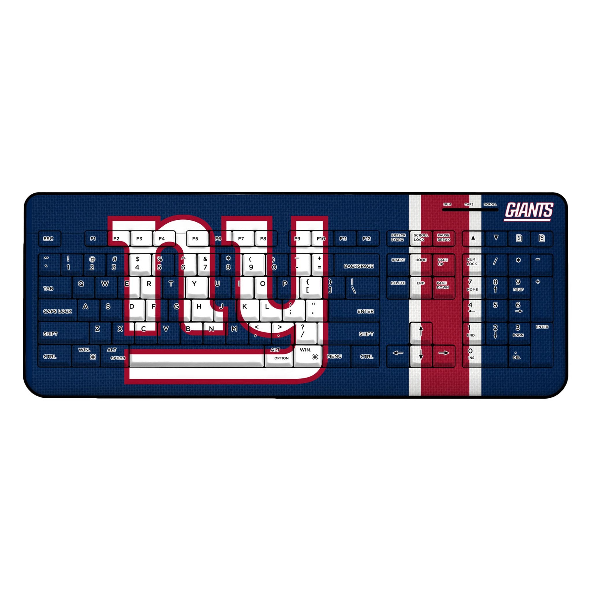 New York Giants Stripe Wireless USB Keyboard - Sports Gifts, Sports Memorabilia, Sports Collectibles, Fan Shop