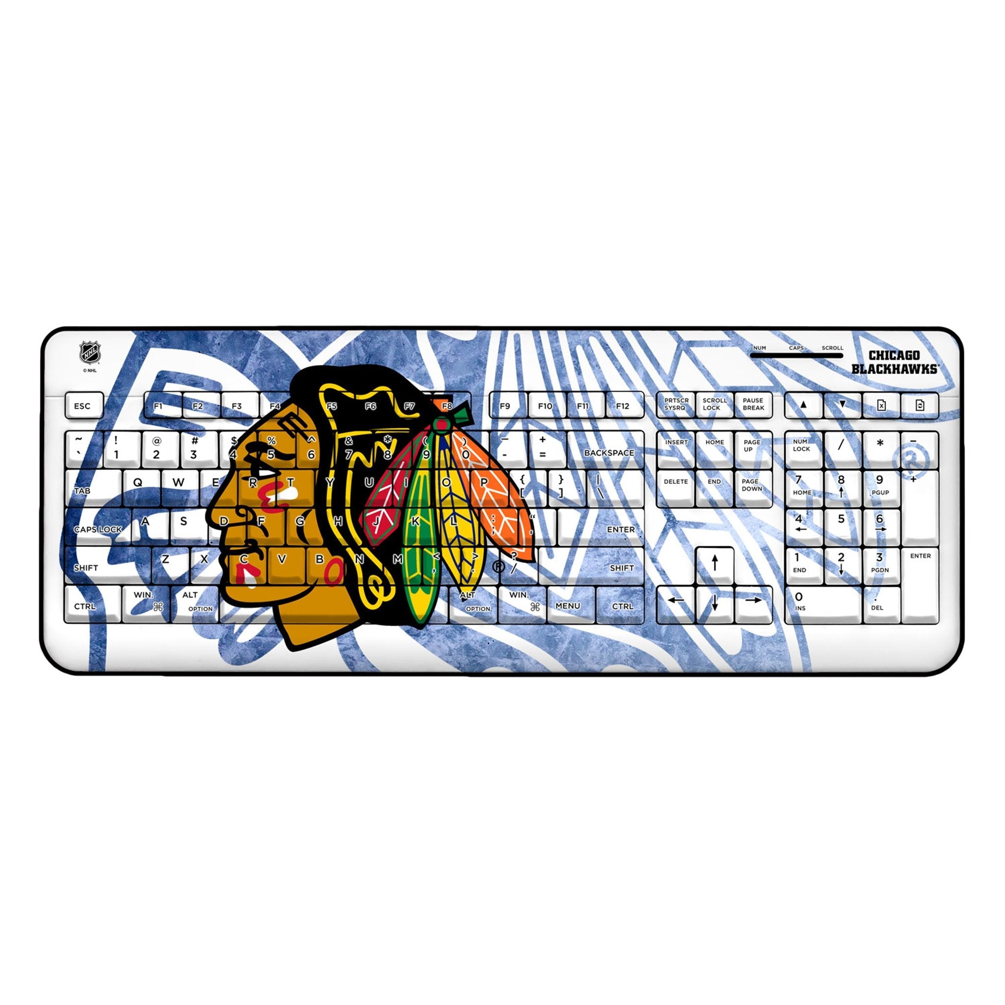Chicago Blackhawks Ice Tilt Wireless USB Keyboard - Sports Gifts, Sports Memorabilia, Sports Collectibles, Fan Shop