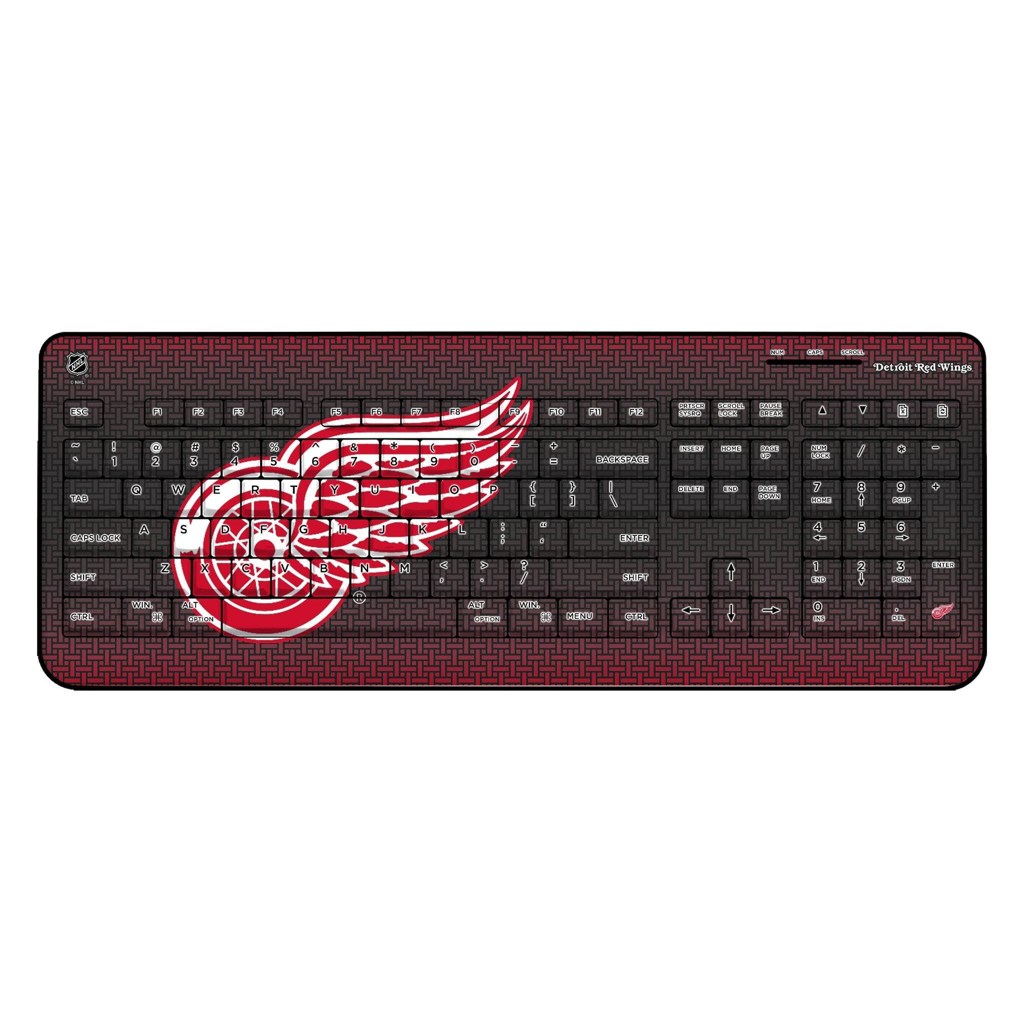 Detroit Red Wings Linen Wireless USB Keyboard - Sports Gifts, Sports Memorabilia, Sports Collectibles, Fan Shop
