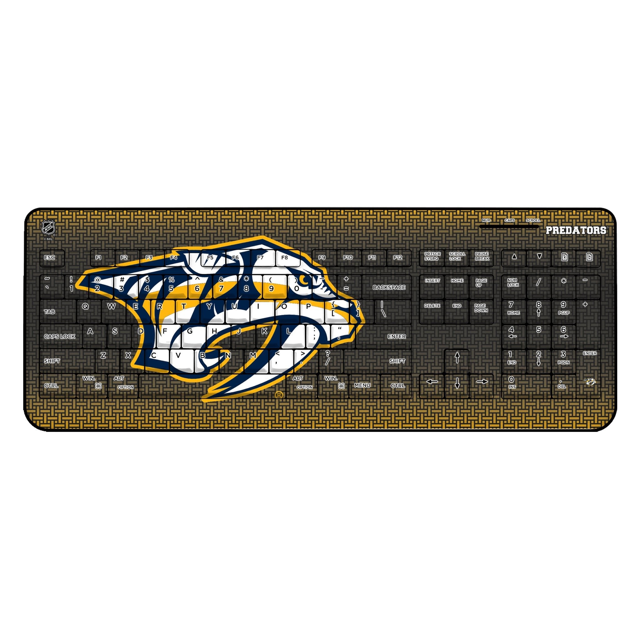 Nashville Predators Linen Wireless USB Keyboard - Sports Gifts, Sports Memorabilia, Sports Collectibles, Fan Shop