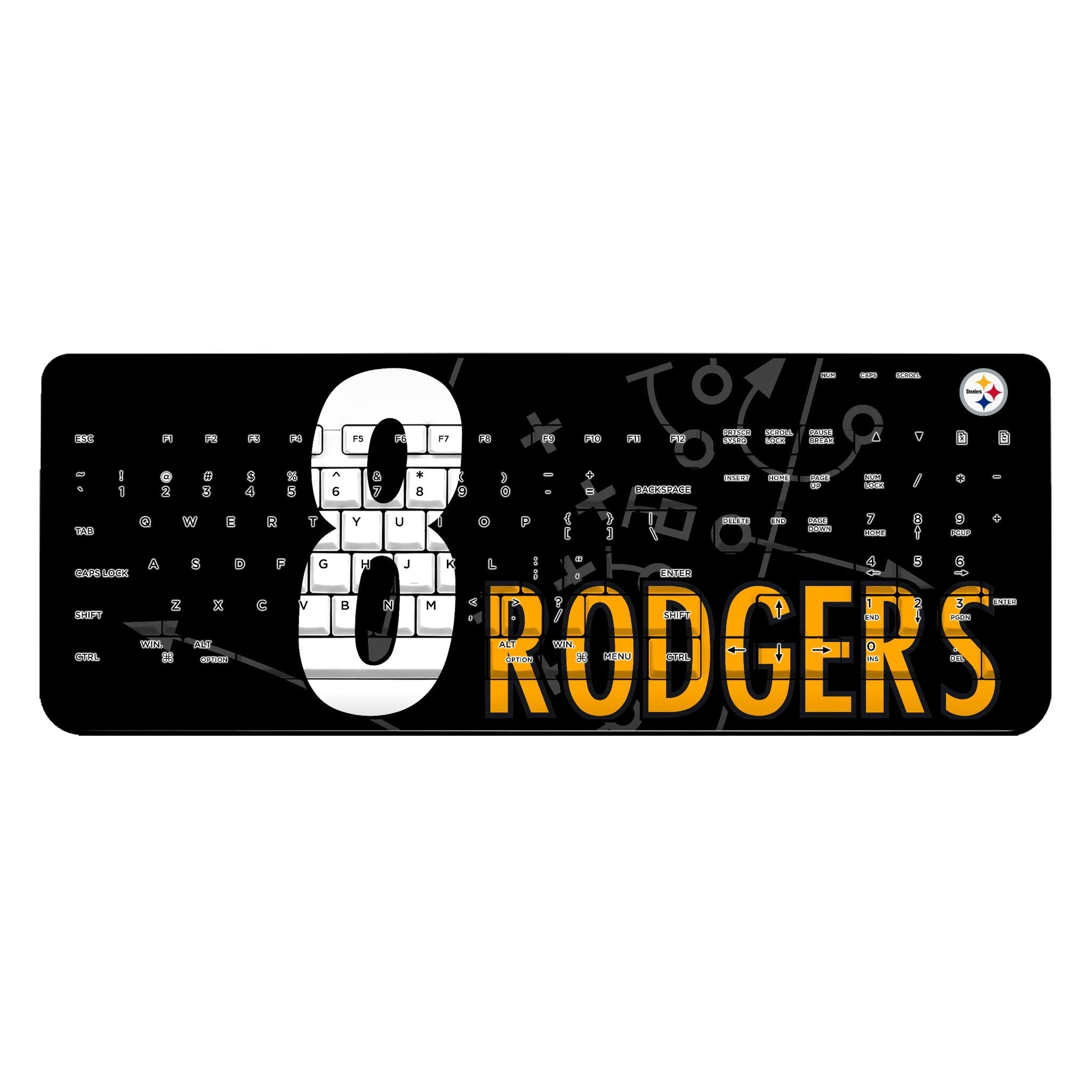 Aaron Rodgers Pittsburgh Steelers 8 Game Tactic Wireless USB Keyboard - Sports Gifts, Sports Memorabilia, Sports Collectibles, Fan Shop