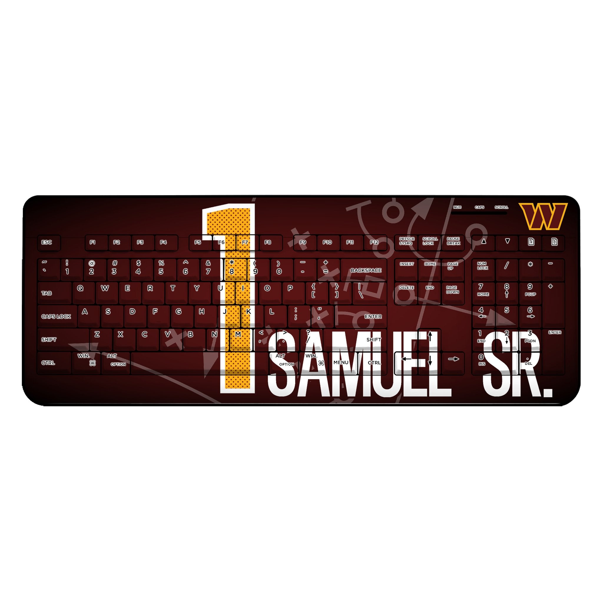 Deebo Samuel Sr. Washington Commanders 1 Game Tactic Wireless USB Keyboard - Sports Gifts, Sports Memorabilia, Sports Collectibles, Fan Shop