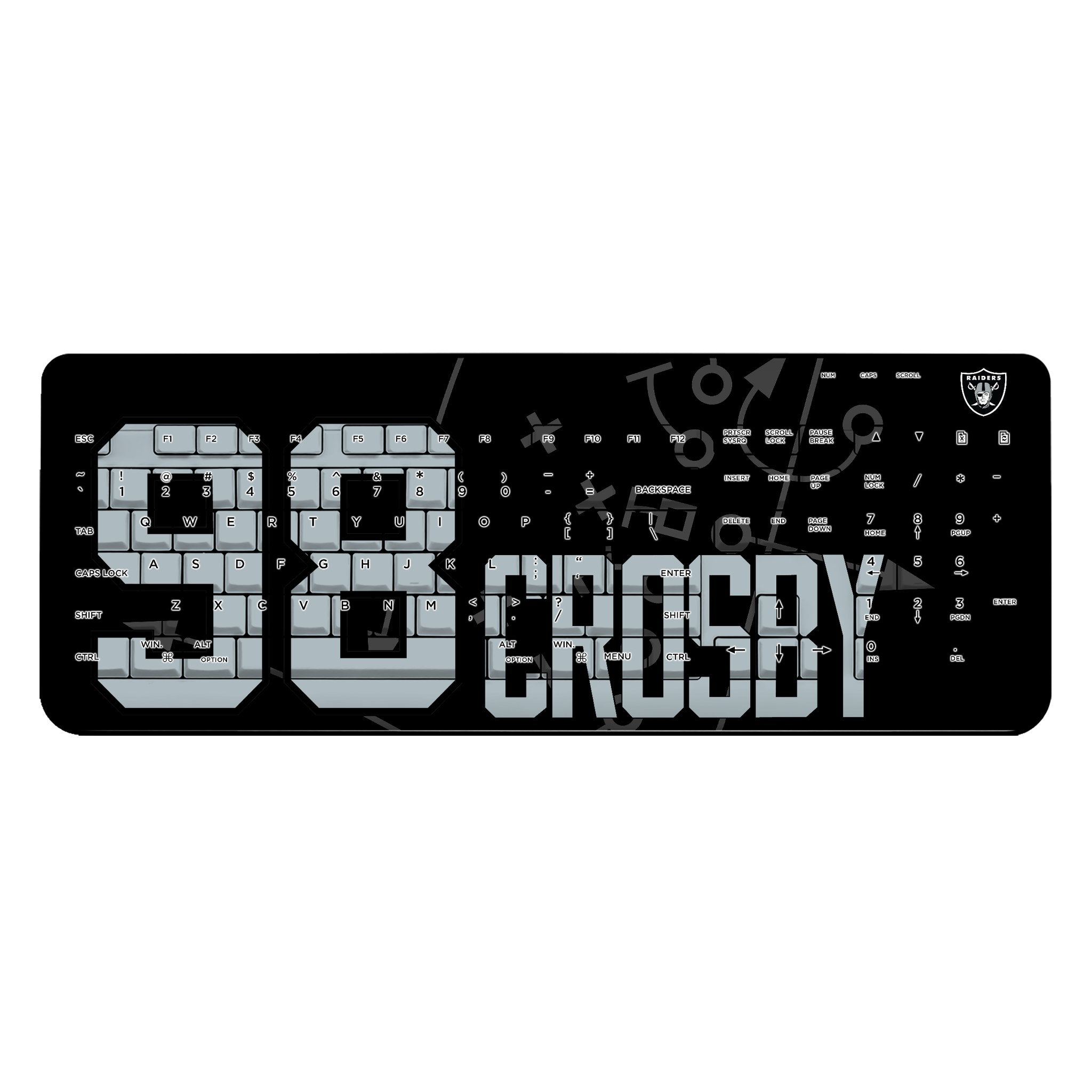 Maxx Crosby Las Vegas Raiders 98 Ready Wireless USB Keyboard - Sports Gifts, Sports Memorabilia, Sports Collectibles, Fan Shop