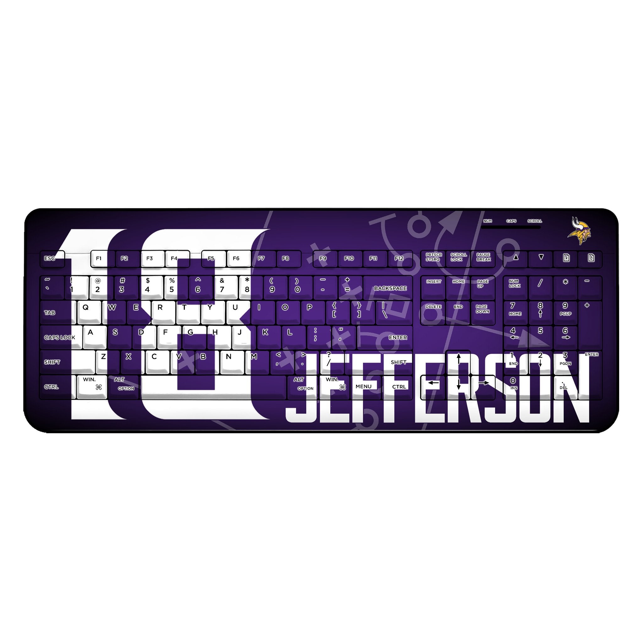 Justin Jefferson Minnesota Vikings 18 Ready Wireless USB Keyboard - Sports Gifts, Sports Memorabilia, Sports Collectibles, Fan Shop