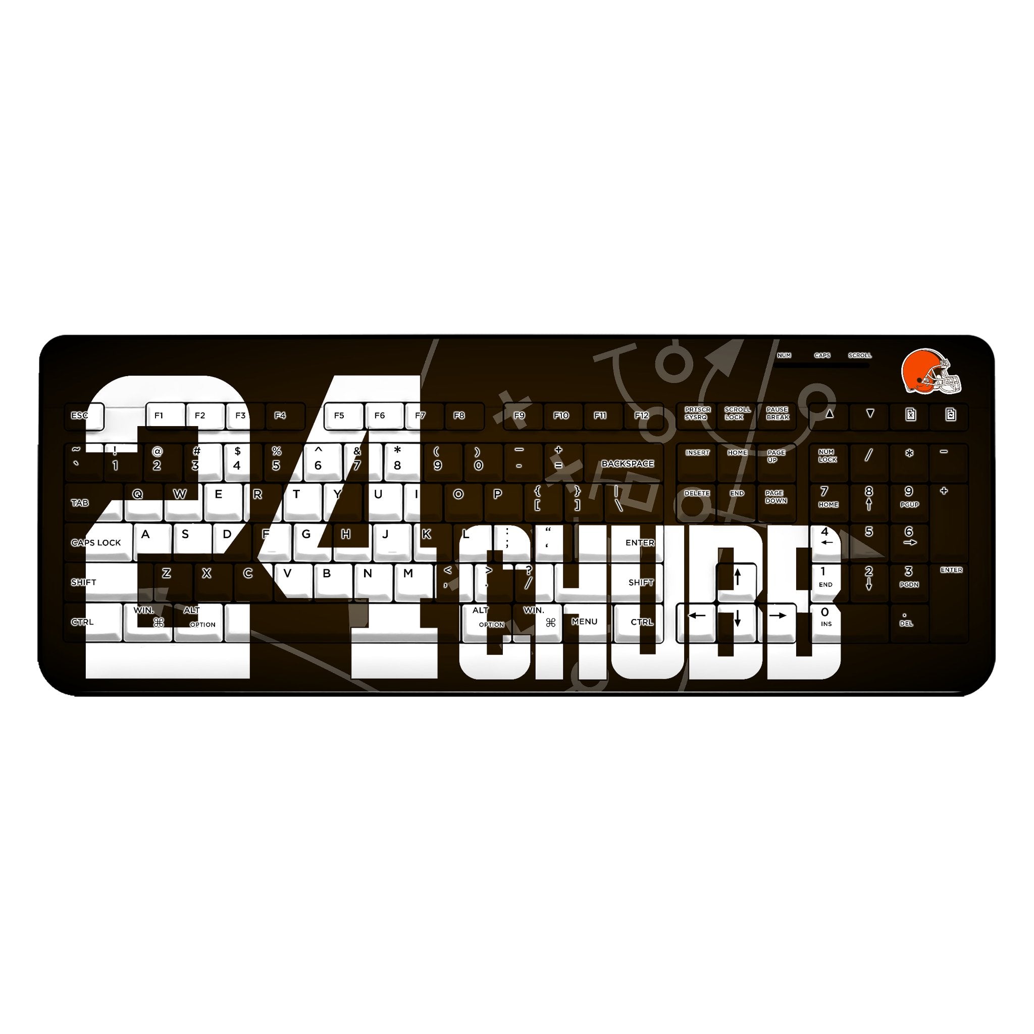 Nick Chubb Cleveland Browns 24 Ready Wireless USB Keyboard - Sports Gifts, Sports Memorabilia, Sports Collectibles, Fan Shop