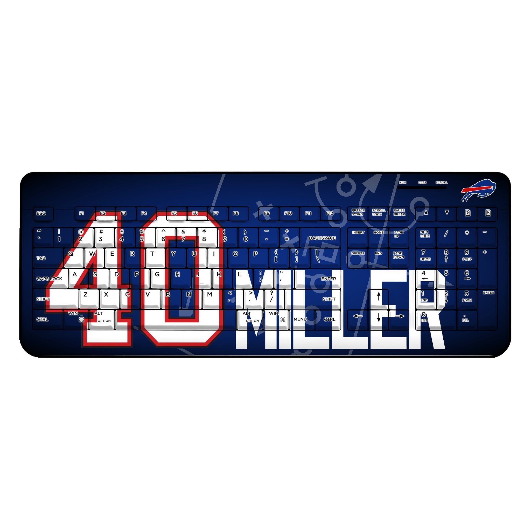 Von Miller Buffalo Bills 40 Ready Wireless USB Keyboard - Sports Gifts, Sports Memorabilia, Sports Collectibles, Fan Shop