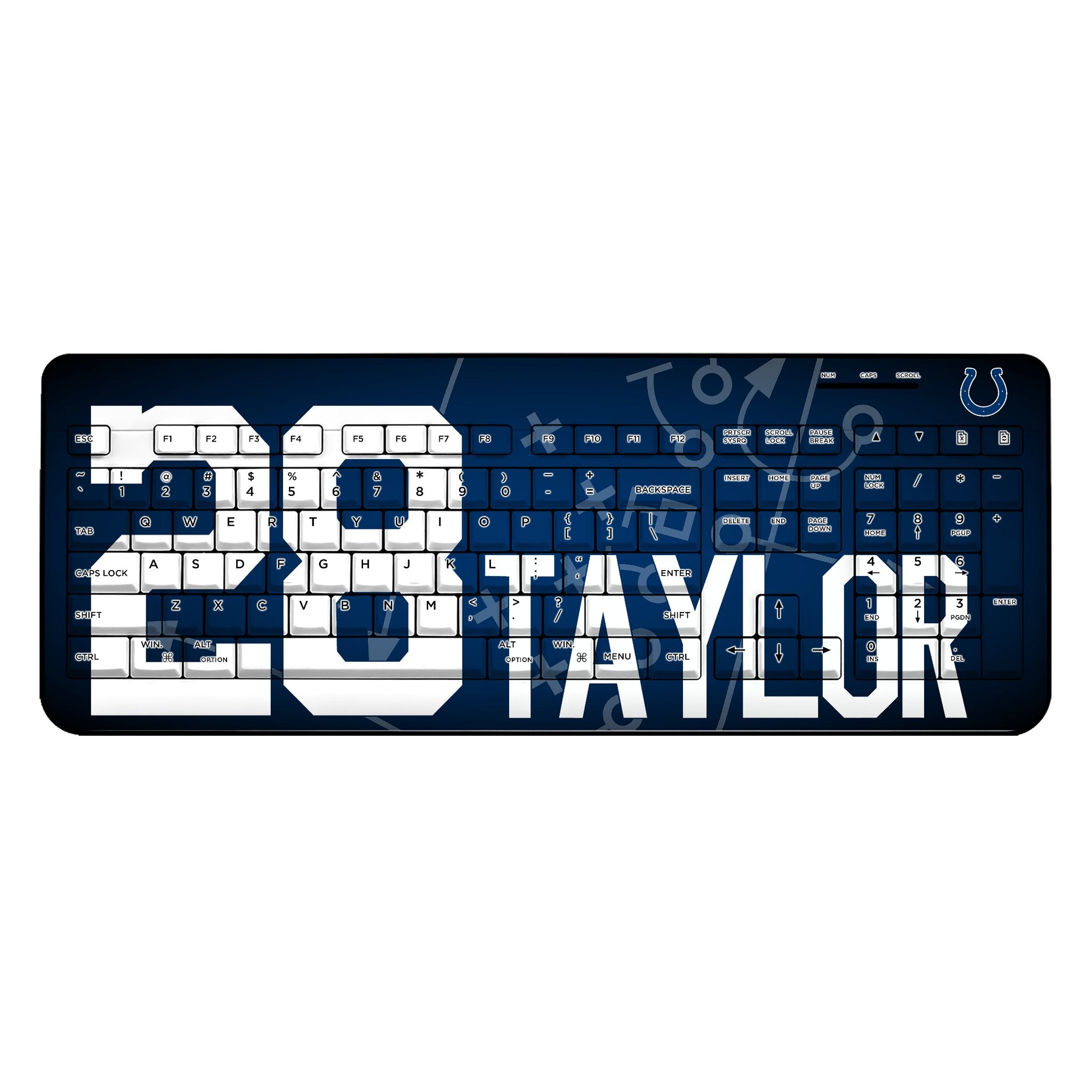 Jonathan Taylor Indianapolis Colts 28 Ready Wireless USB Keyboard - Sports Gifts, Sports Memorabilia, Sports Collectibles, Fan Shop