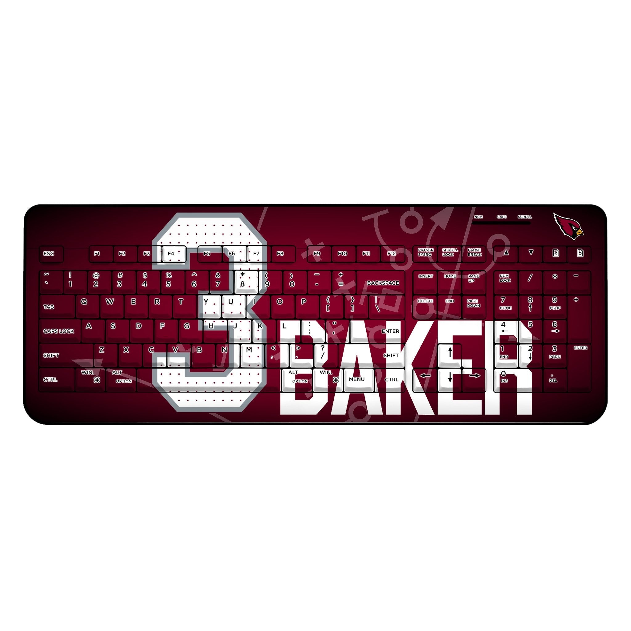 Budda Baker Arizona Cardinals 3 Ready Wireless USB Keyboard - Sports Gifts, Sports Memorabilia, Sports Collectibles, Fan Shop