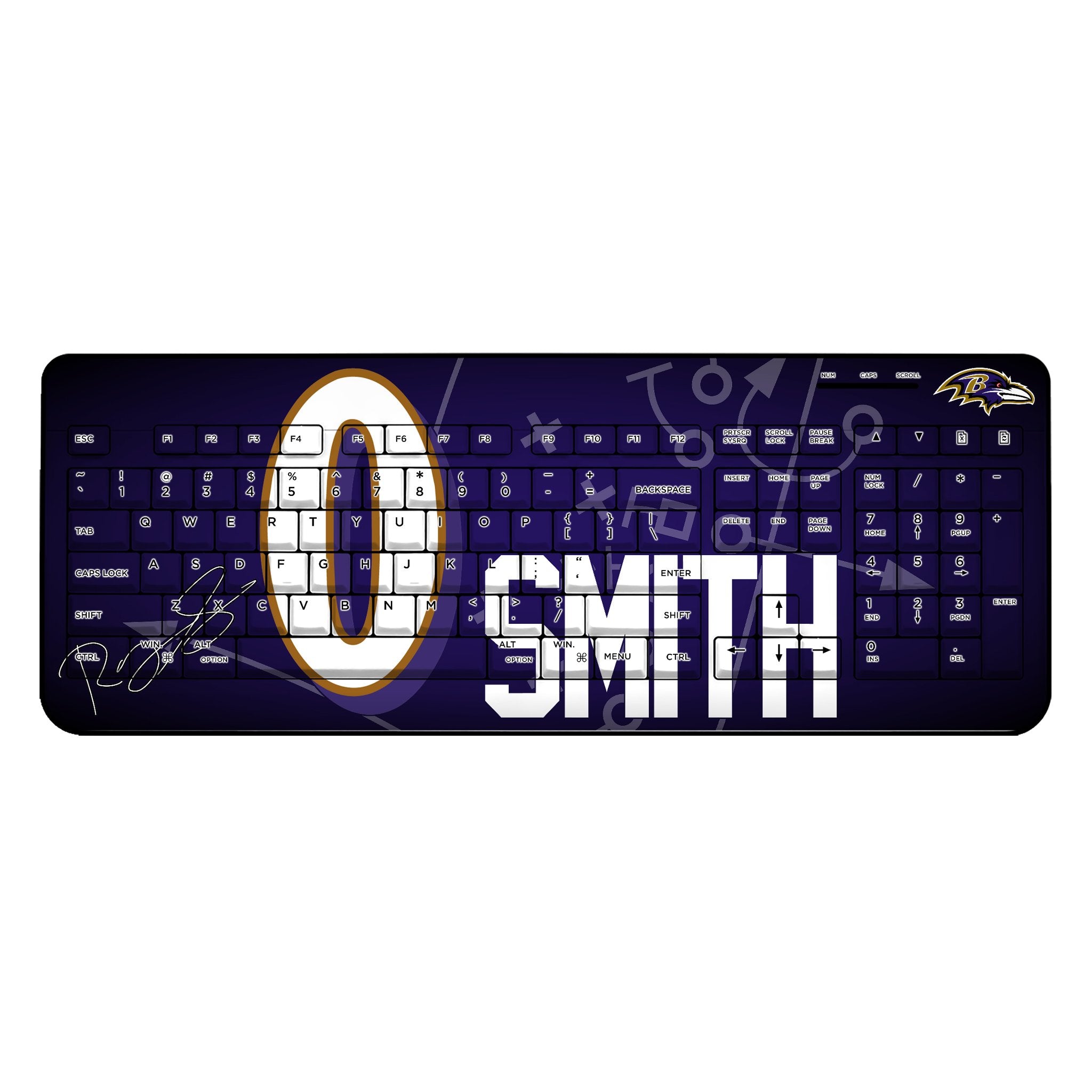 Roquan Smith Baltimore Ravens 0 Ready Wireless USB Keyboard - Sports Gifts, Sports Memorabilia, Sports Collectibles, Fan Shop