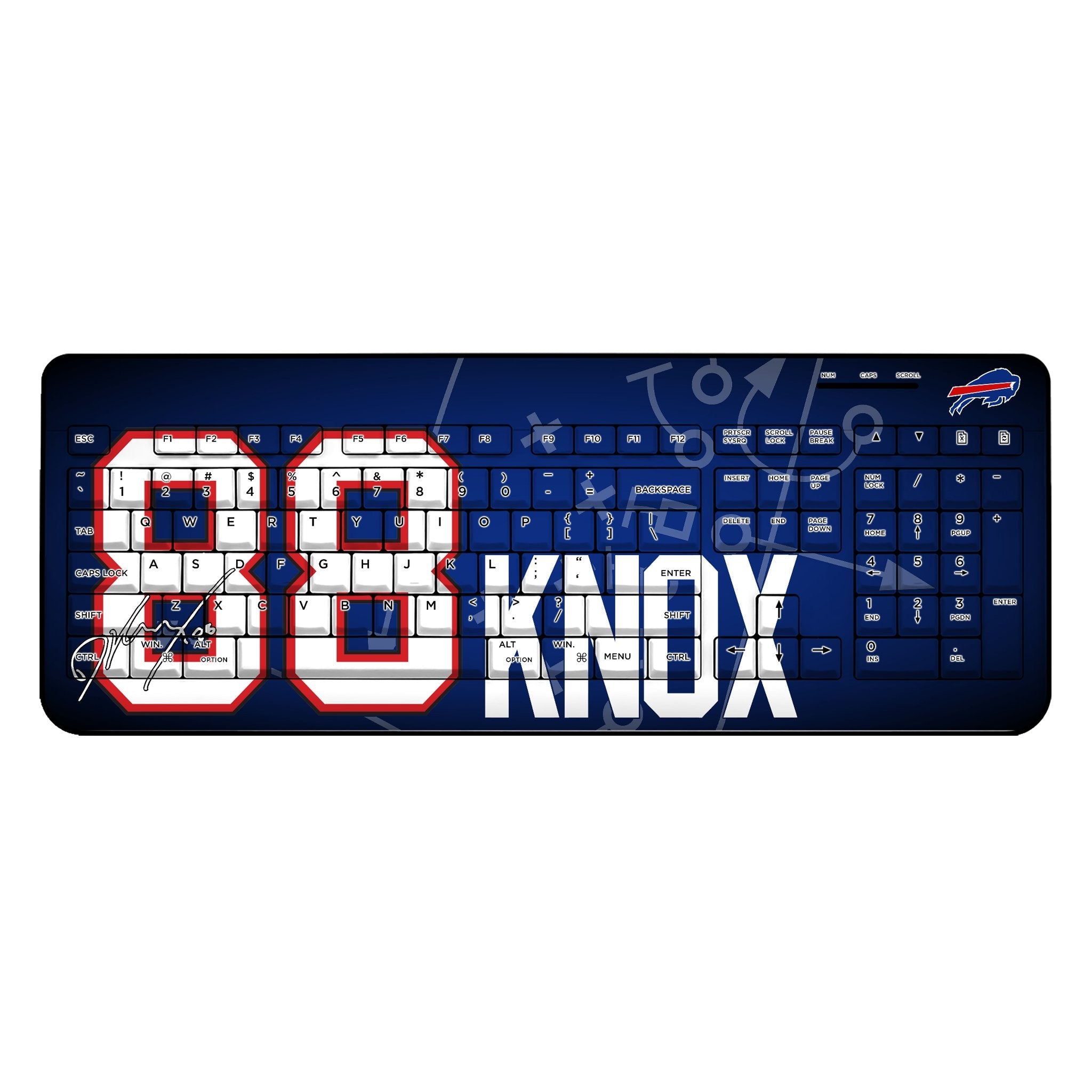 Dawson Knox Buffalo Bills 88 Ready Wireless USB Keyboard - Sports Gifts, Sports Memorabilia, Sports Collectibles, Fan Shop