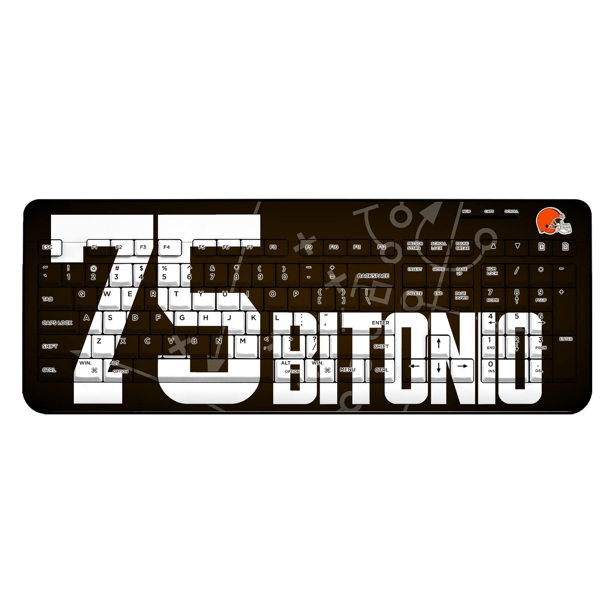 Joel Bitonio Cleveland Browns 75 Ready Wireless USB Keyboard - Sports Gifts, Sports Memorabilia, Sports Collectibles, Fan Shop