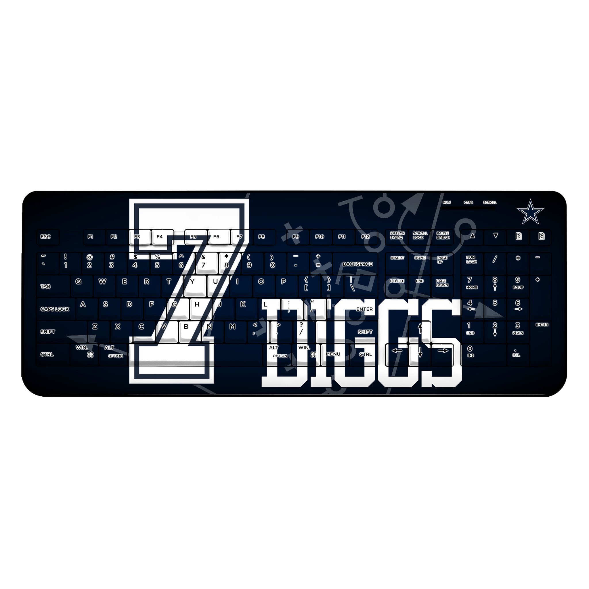 Trevon Diggs Dallas Cowboys 7 Ready Wireless USB Keyboard - Sports Gifts, Sports Memorabilia, Sports Collectibles, Fan Shop