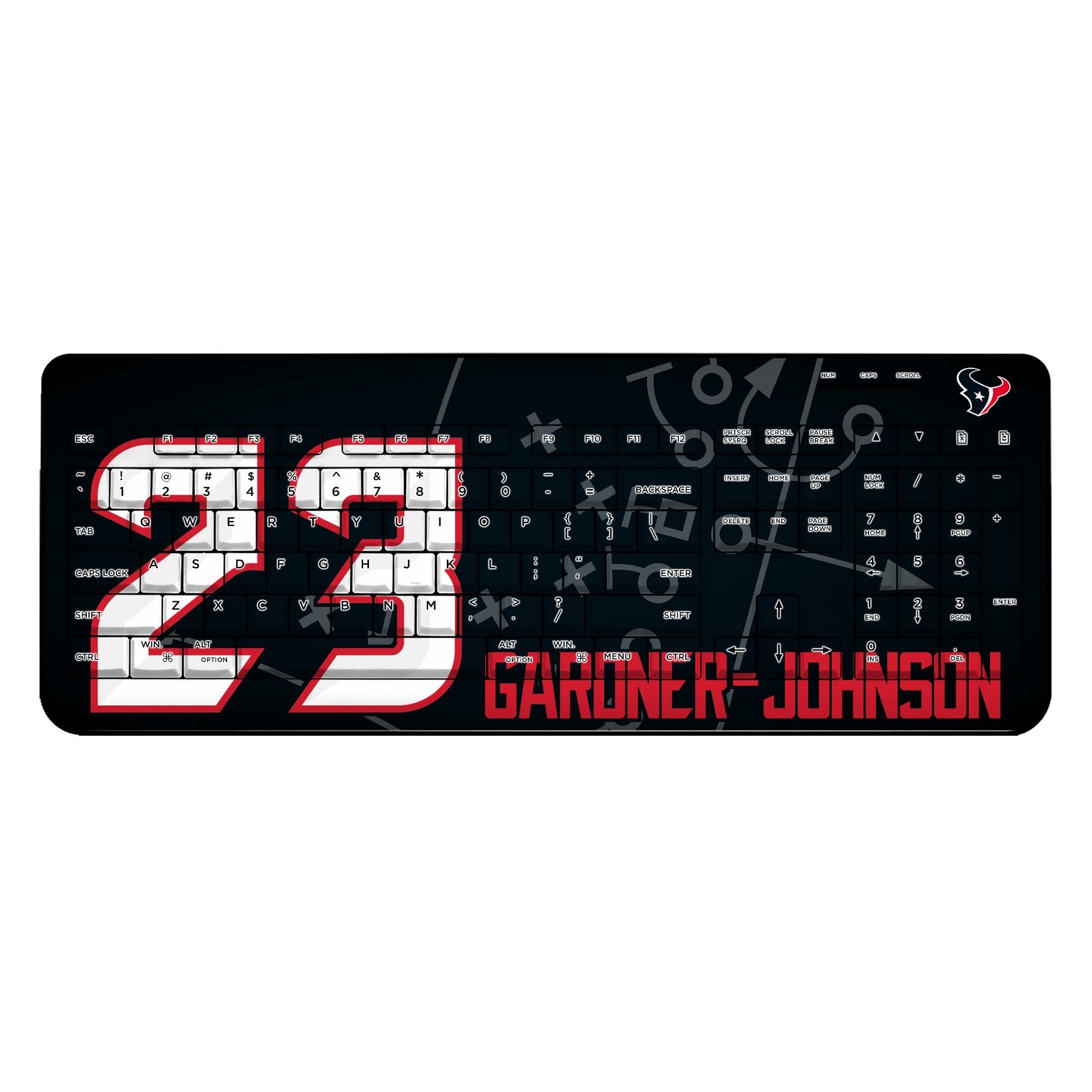C.J. Gardner-Johnson Houston Texans 23 Game Tactic Wireless USB Keyboard - Sports Gifts, Sports Memorabilia, Sports Collectibles, Fan Shop