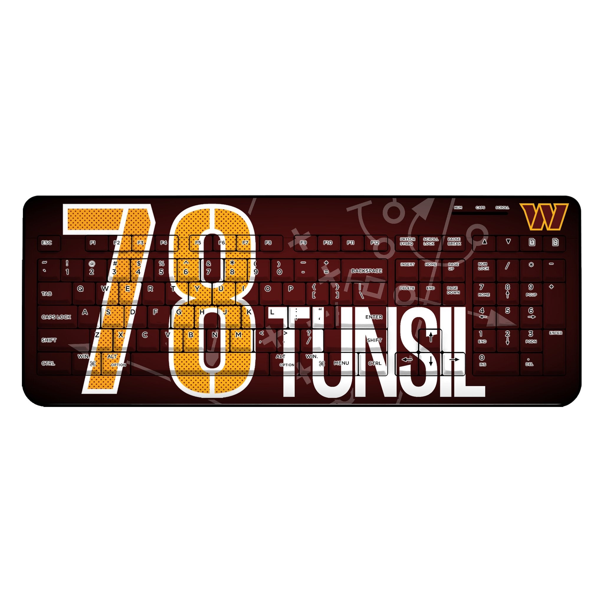 Laremy Tunsil Washington Commanders 78 Game Tactic Wireless USB Keyboard - Sports Gifts, Sports Memorabilia, Sports Collectibles, Fan Shop