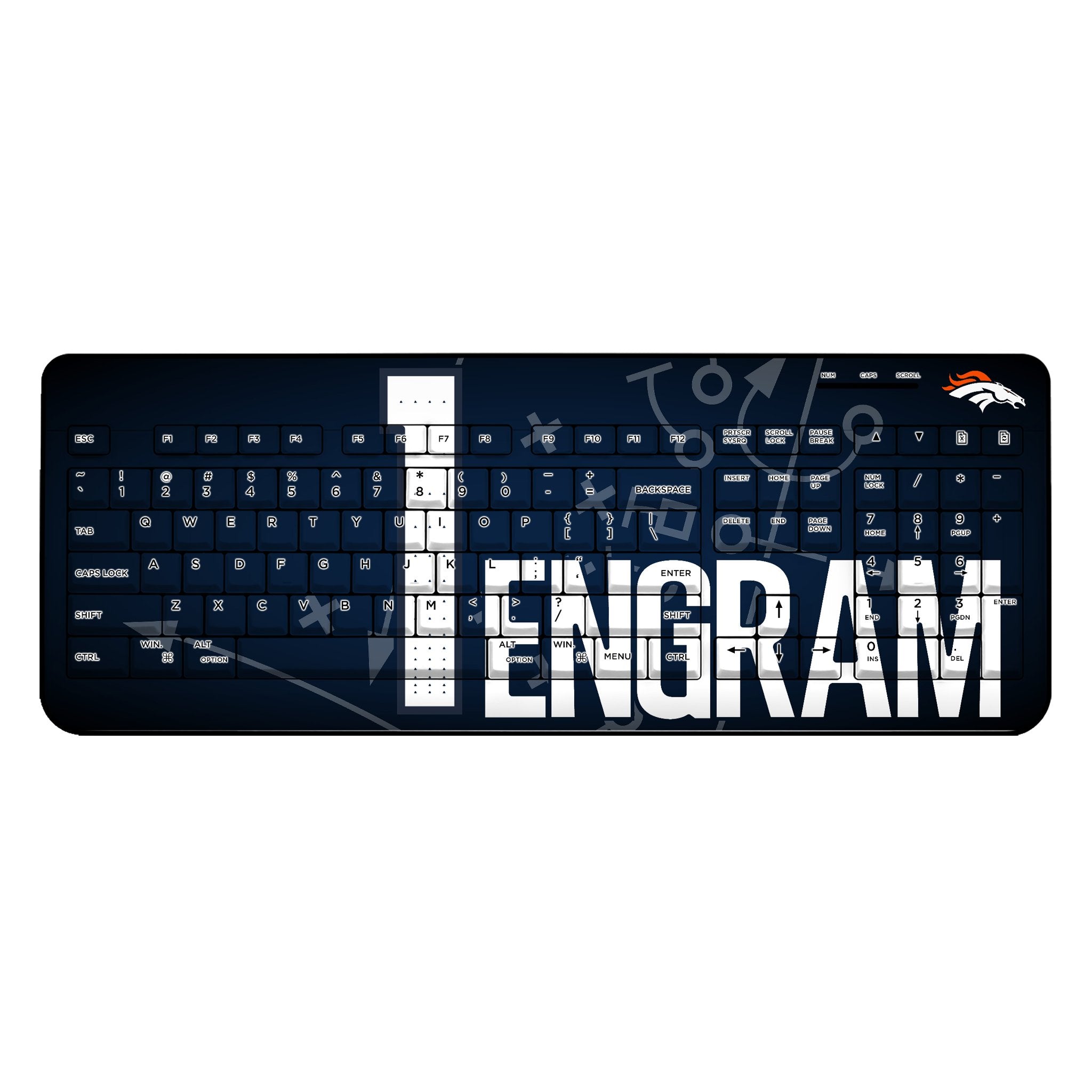 Evan Engram Denver Broncos 1 Game Tactic Wireless USB Keyboard - Sports Gifts, Sports Memorabilia, Sports Collectibles, Fan Shop