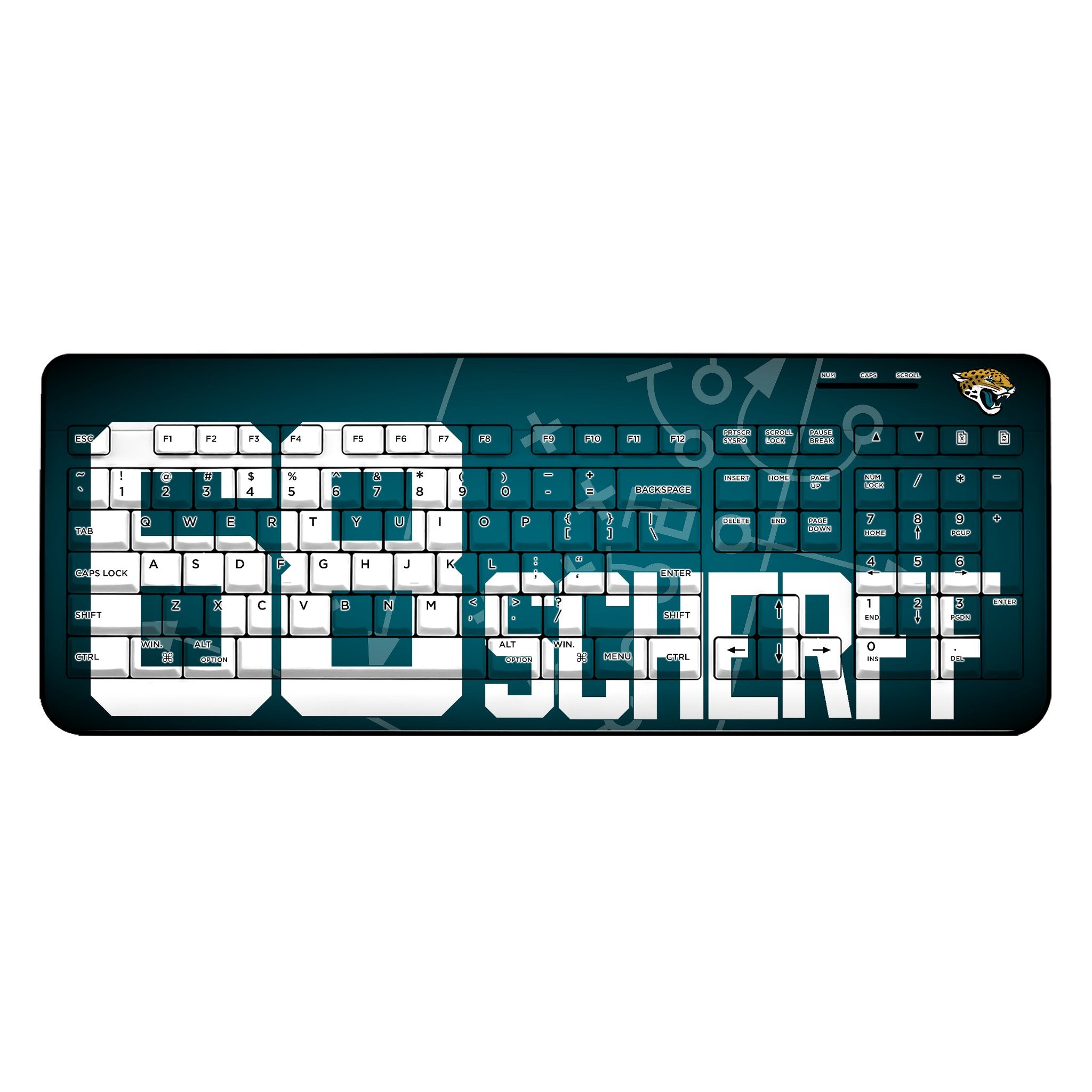 Brandon Scherff Jacksonville Jaguars 68 Ready Wireless USB Keyboard - Sports Gifts, Sports Memorabilia, Sports Collectibles, Fan Shop