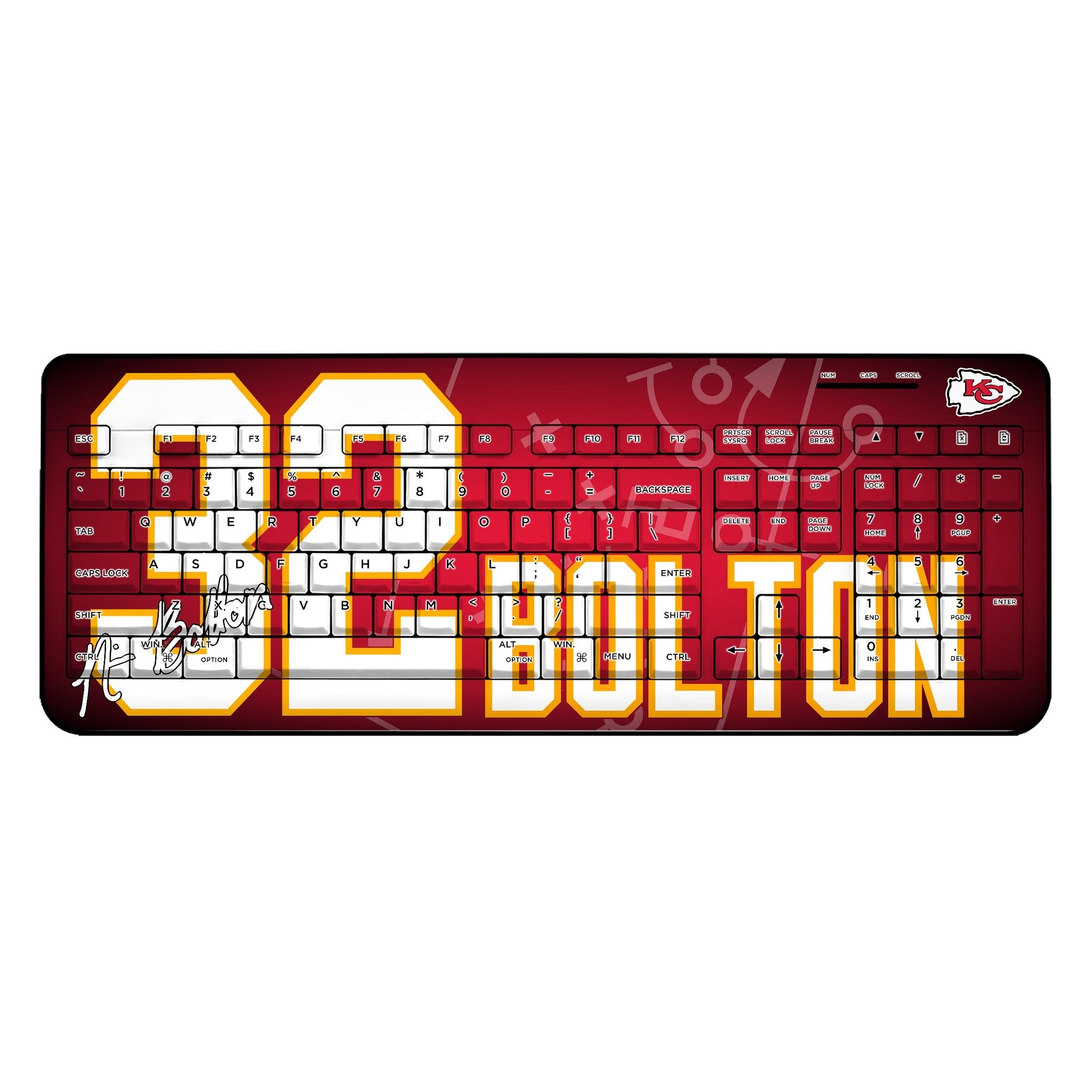 Nick Bolton Kansas City Chiefs 32 Ready Wireless USB Keyboard - Sports Gifts, Sports Memorabilia, Sports Collectibles, Fan Shop