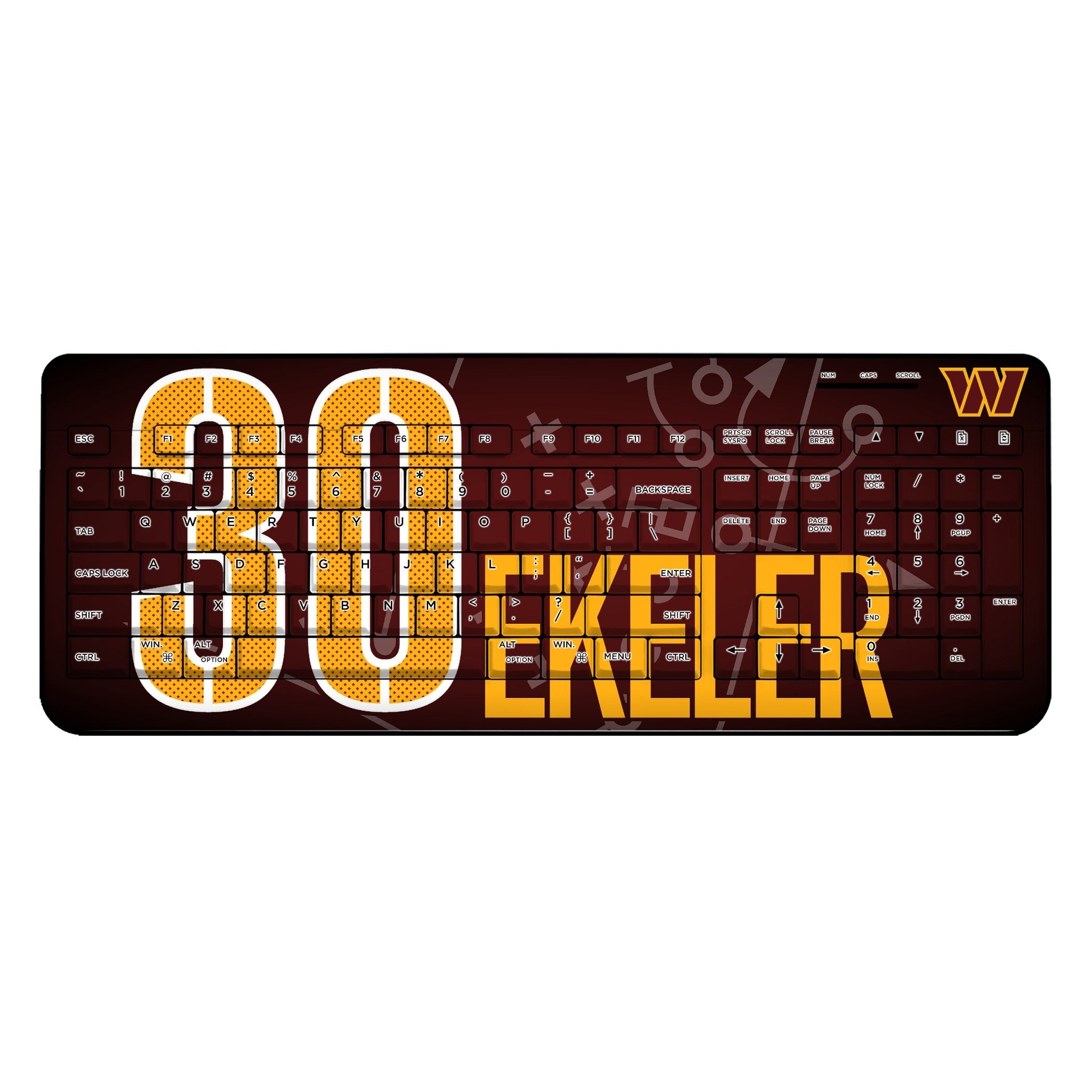 Austin Ekeler Washington Commanders 30 Ready Wireless USB Keyboard - Sports Gifts, Sports Memorabilia, Sports Collectibles, Fan Shop