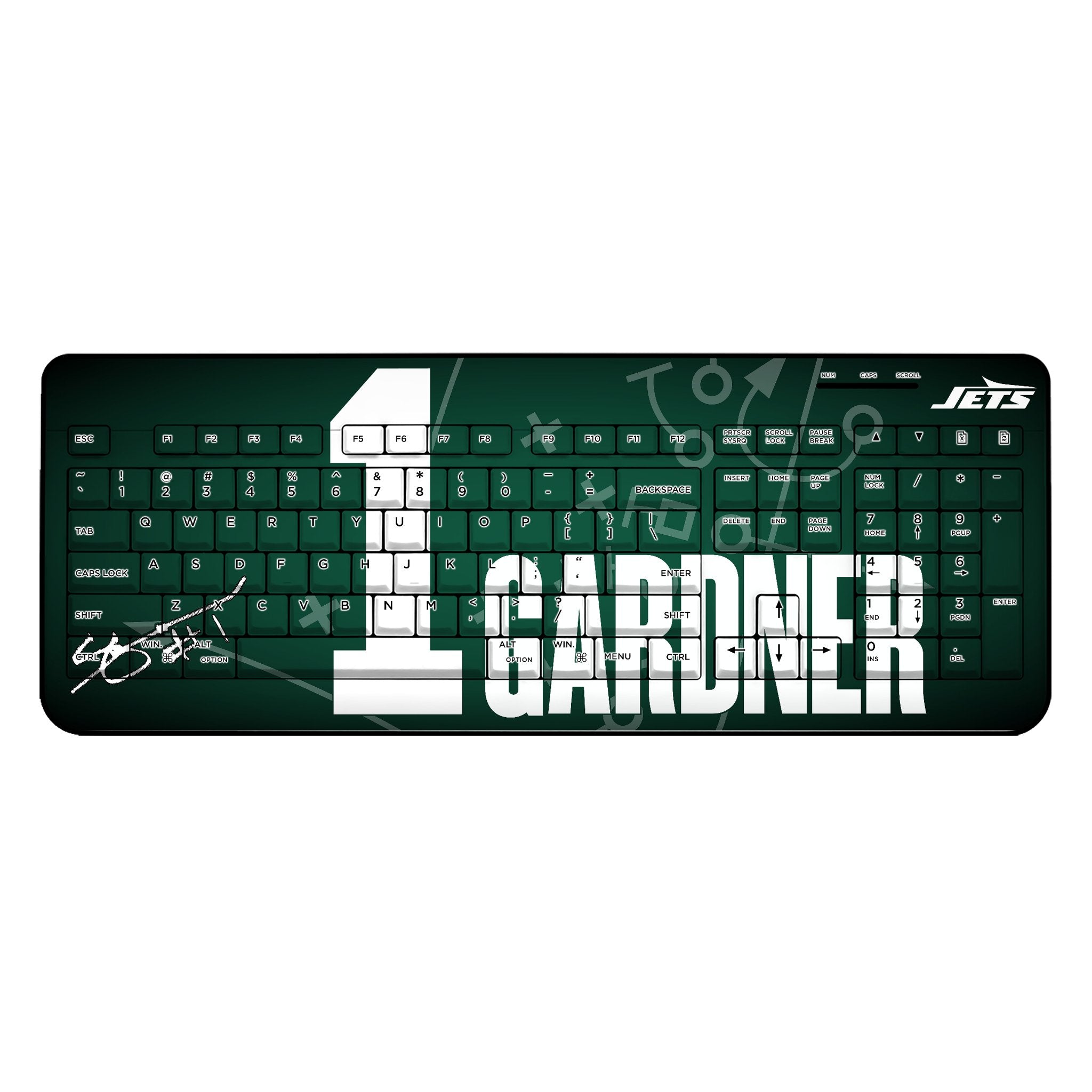 Sauce Gardner New York Jets 1 Ready Wireless USB Keyboard - Sports Gifts, Sports Memorabilia, Sports Collectibles, Fan Shop