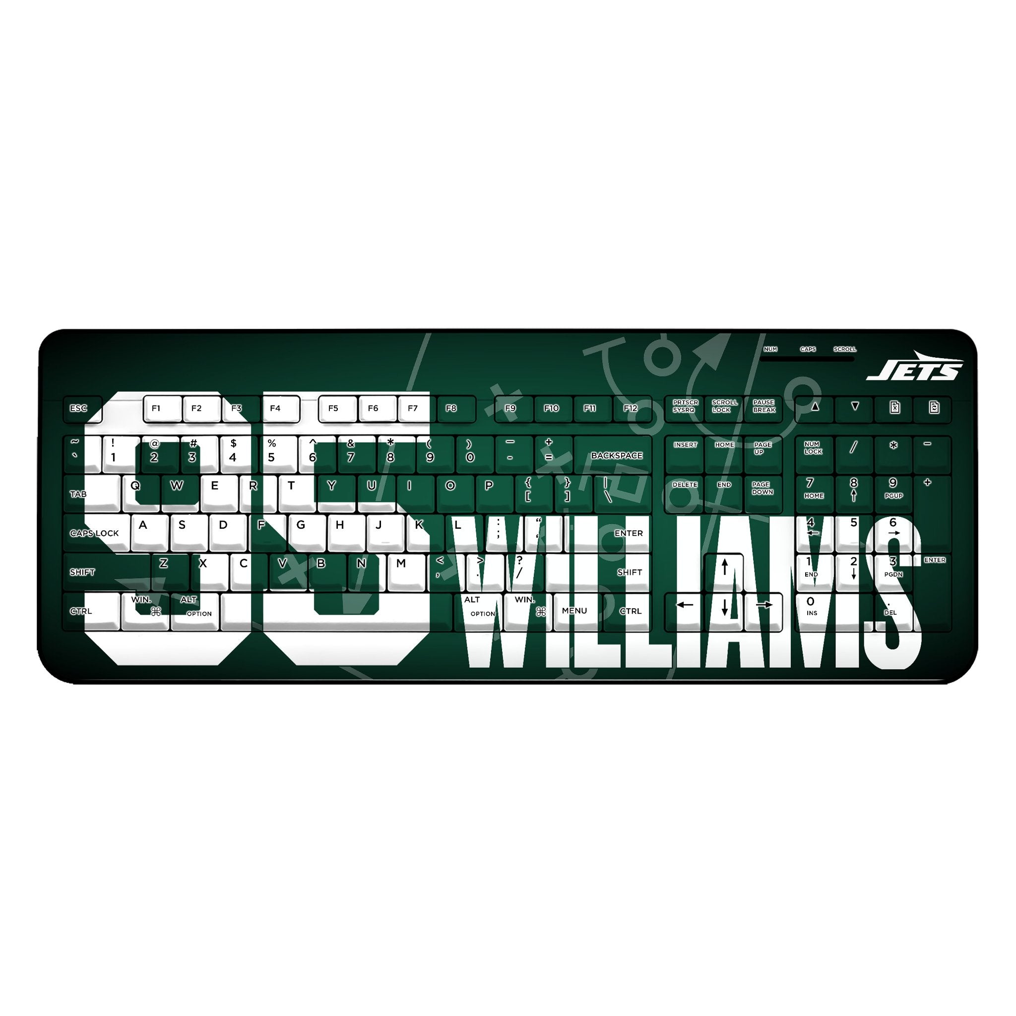 Quinnen Williams New York Jets 95 Ready Wireless USB Keyboard - Sports Gifts, Sports Memorabilia, Sports Collectibles, Fan Shop