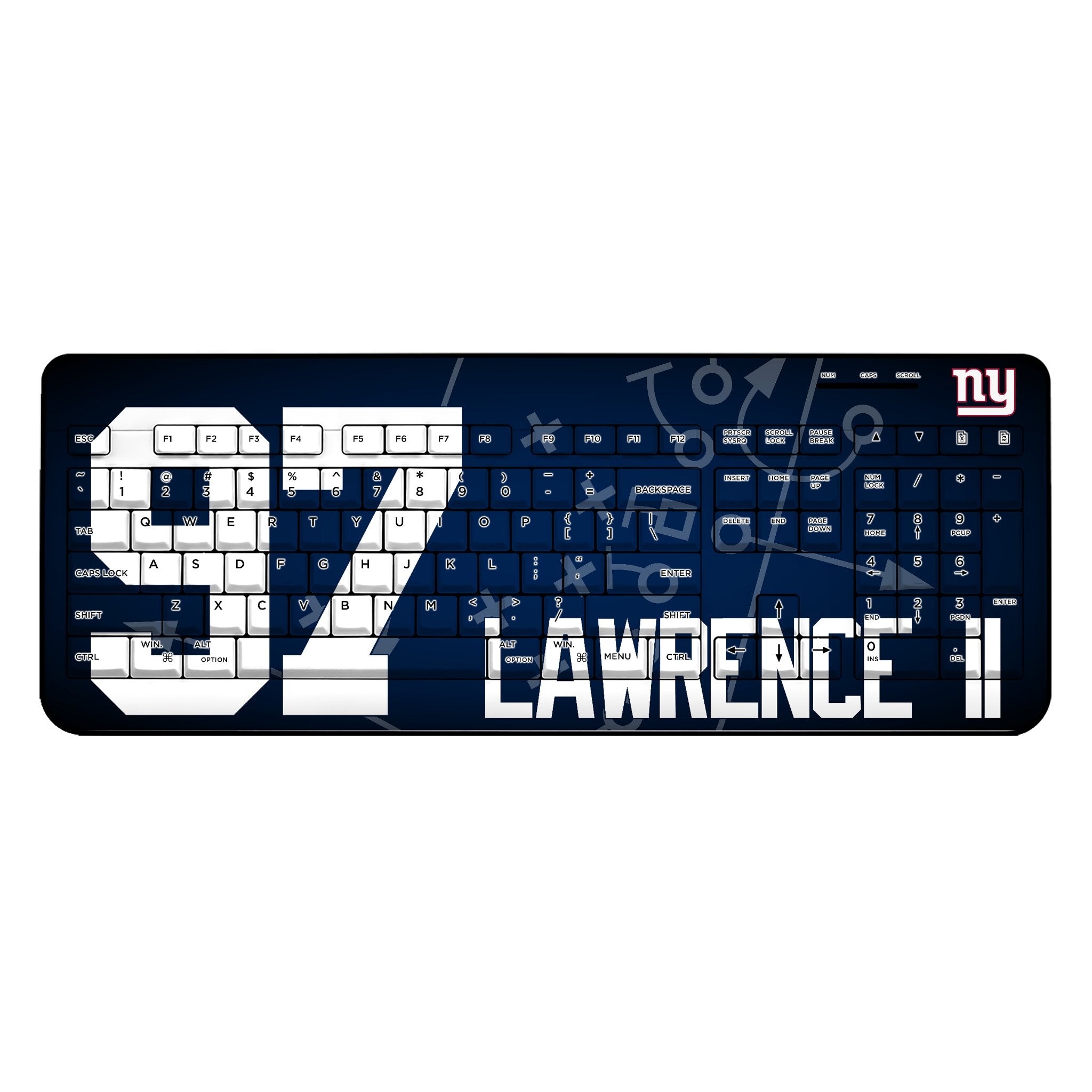 Dexter Lawrence II New York Giants 97 Ready Wireless USB Keyboard - Sports Gifts, Sports Memorabilia, Sports Collectibles, Fan Shop