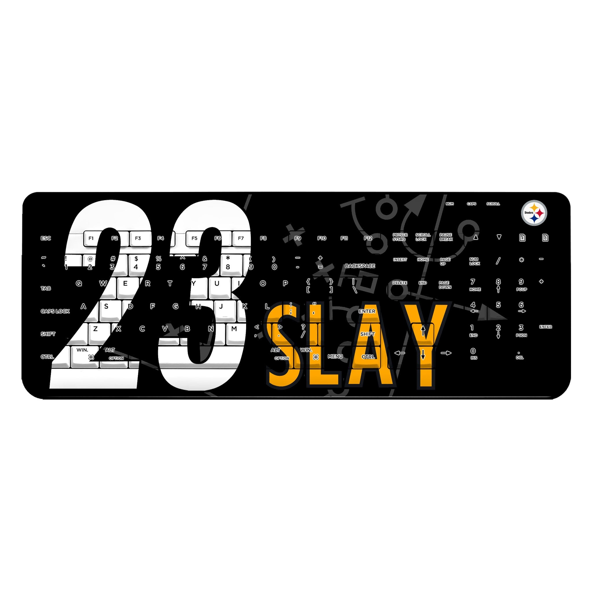 Darius Slay Pittsburgh Steelers 23 Game Tactic Wireless USB Keyboard - Sports Gifts, Sports Memorabilia, Sports Collectibles, Fan Shop