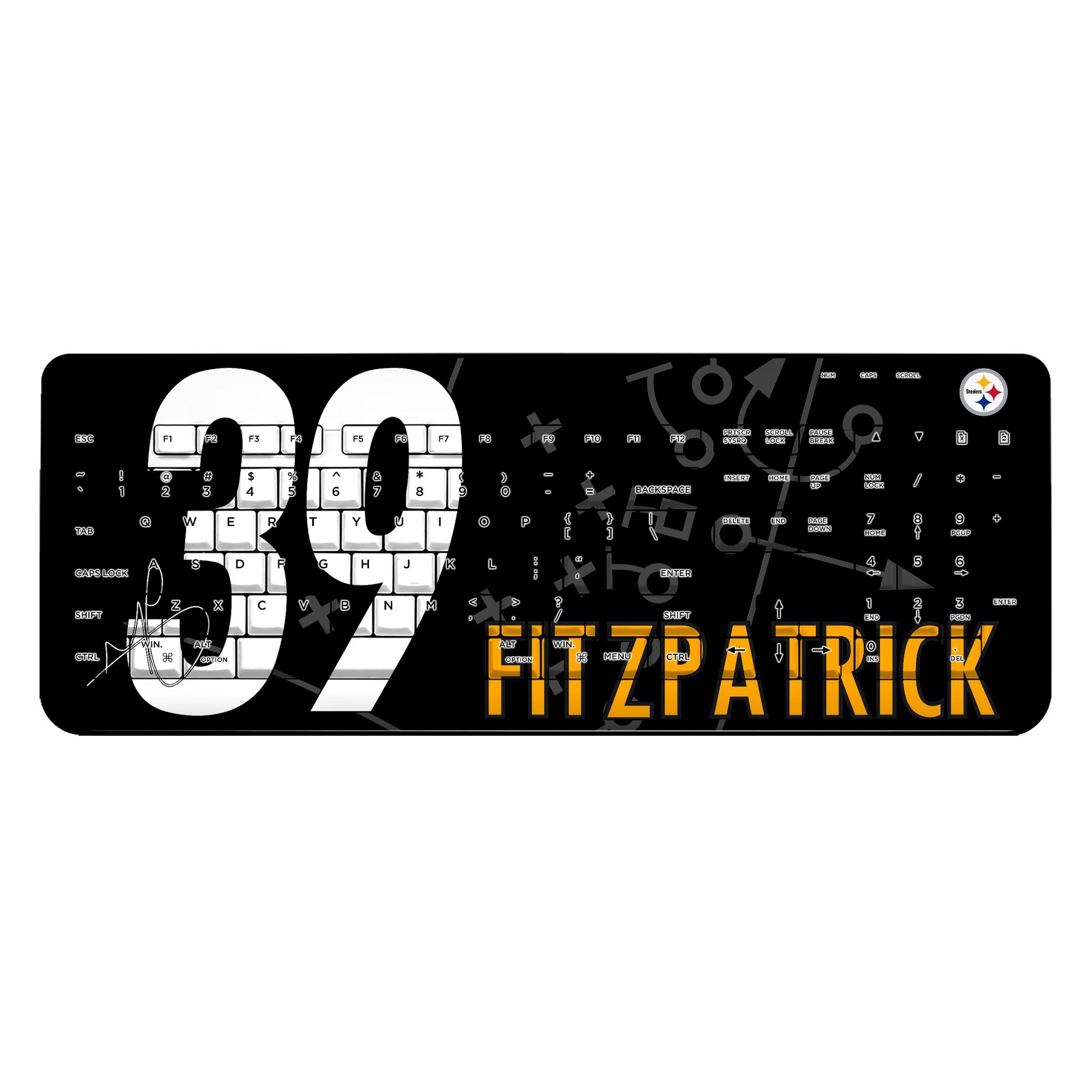Minkah Fitzpatrick Pittsburgh Steelers 39 Ready Wireless USB Keyboard - Sports Gifts, Sports Memorabilia, Sports Collectibles, Fan Shop