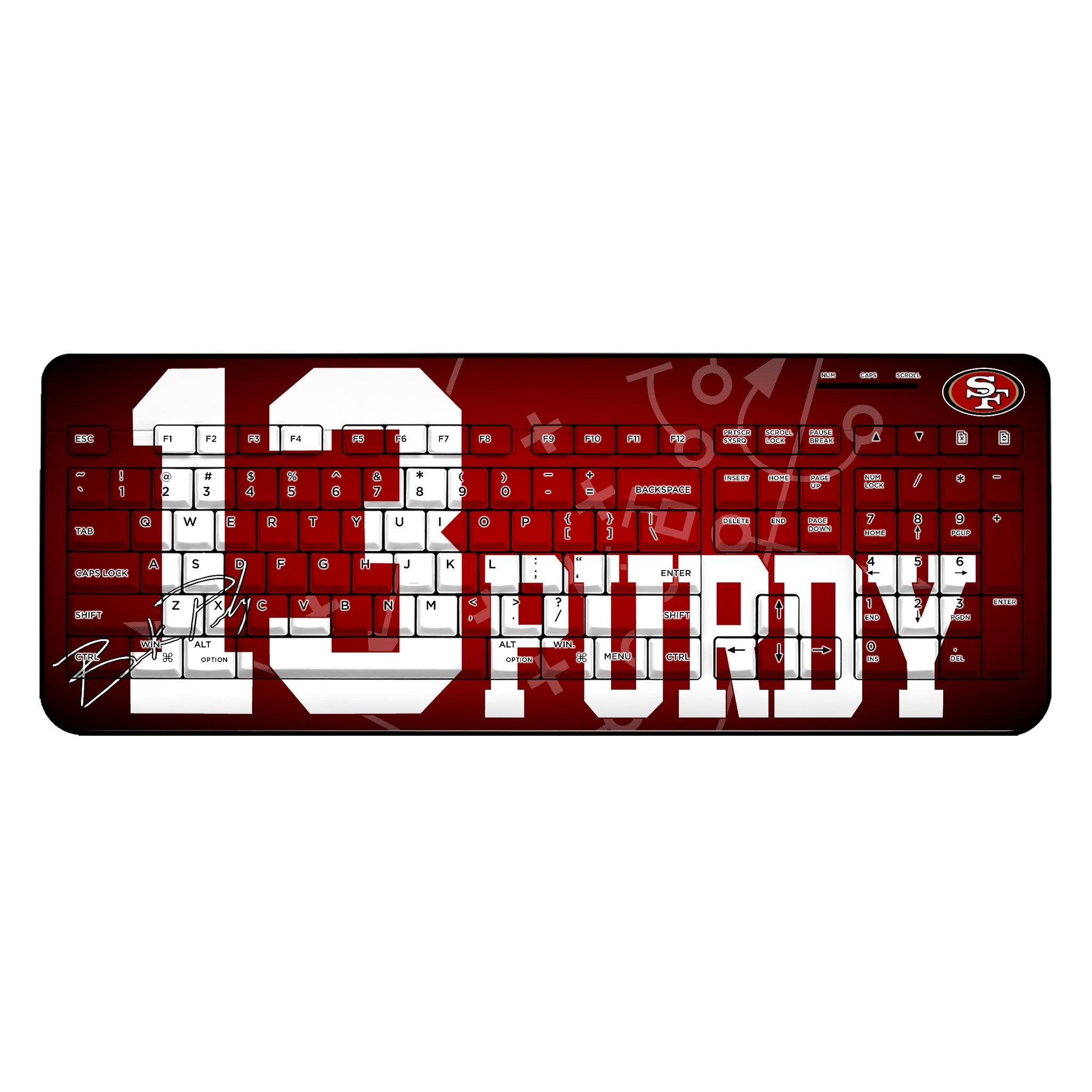Brock Purdy San Francisco 49ers 13 Ready Wireless USB Keyboard - Sports Gifts, Sports Memorabilia, Sports Collectibles, Fan Shop