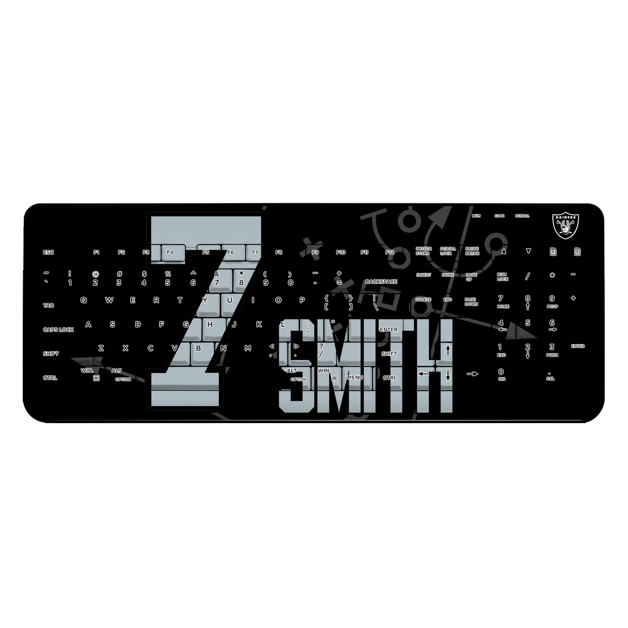 Geno Smith Las Vegas Raiders 7 Game Tactic Wireless USB Keyboard - Sports Gifts, Sports Memorabilia, Sports Collectibles, Fan Shop