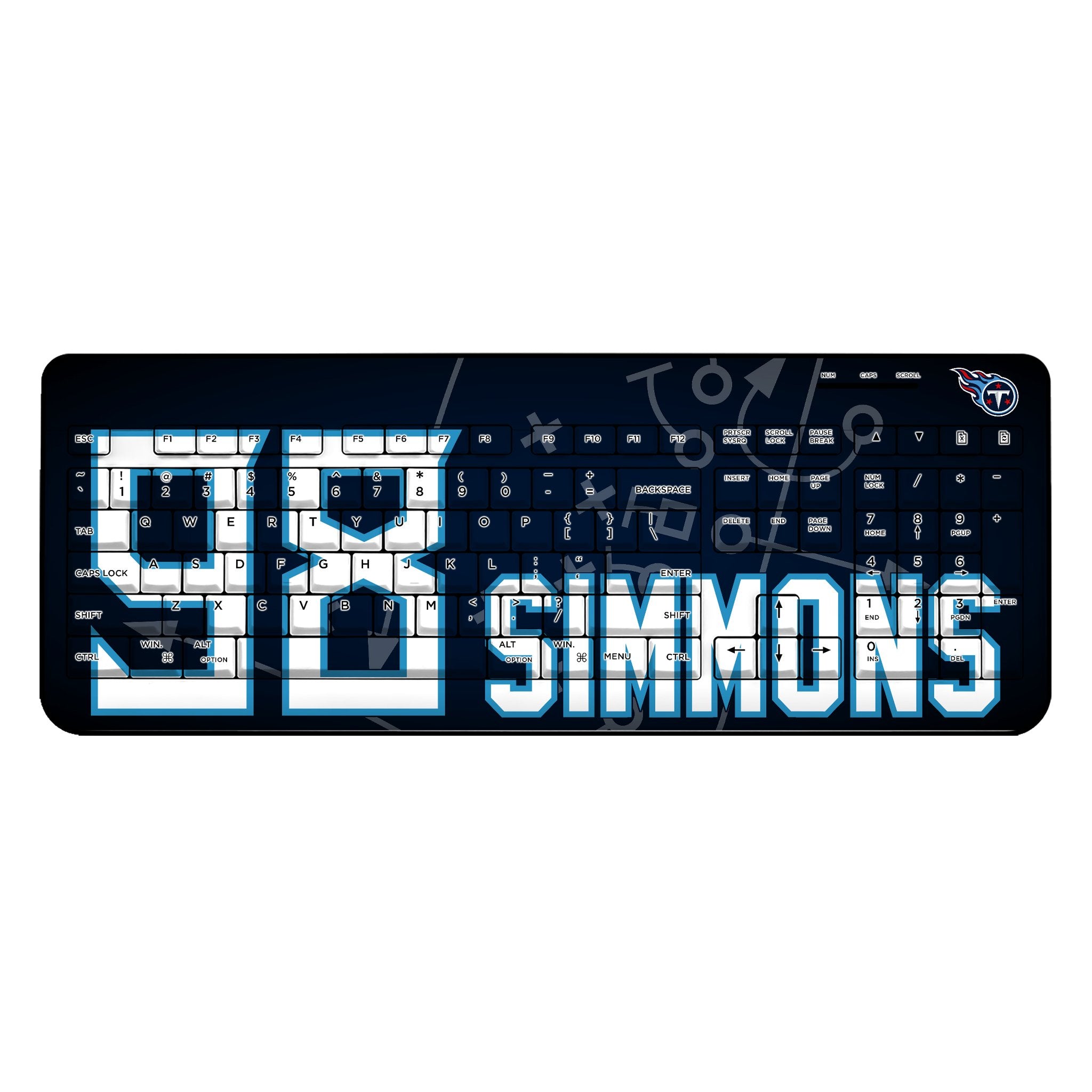 Jeffery Simmons Tennessee Titans 98 Ready Wireless USB Keyboard - Sports Gifts, Sports Memorabilia, Sports Collectibles, Fan Shop