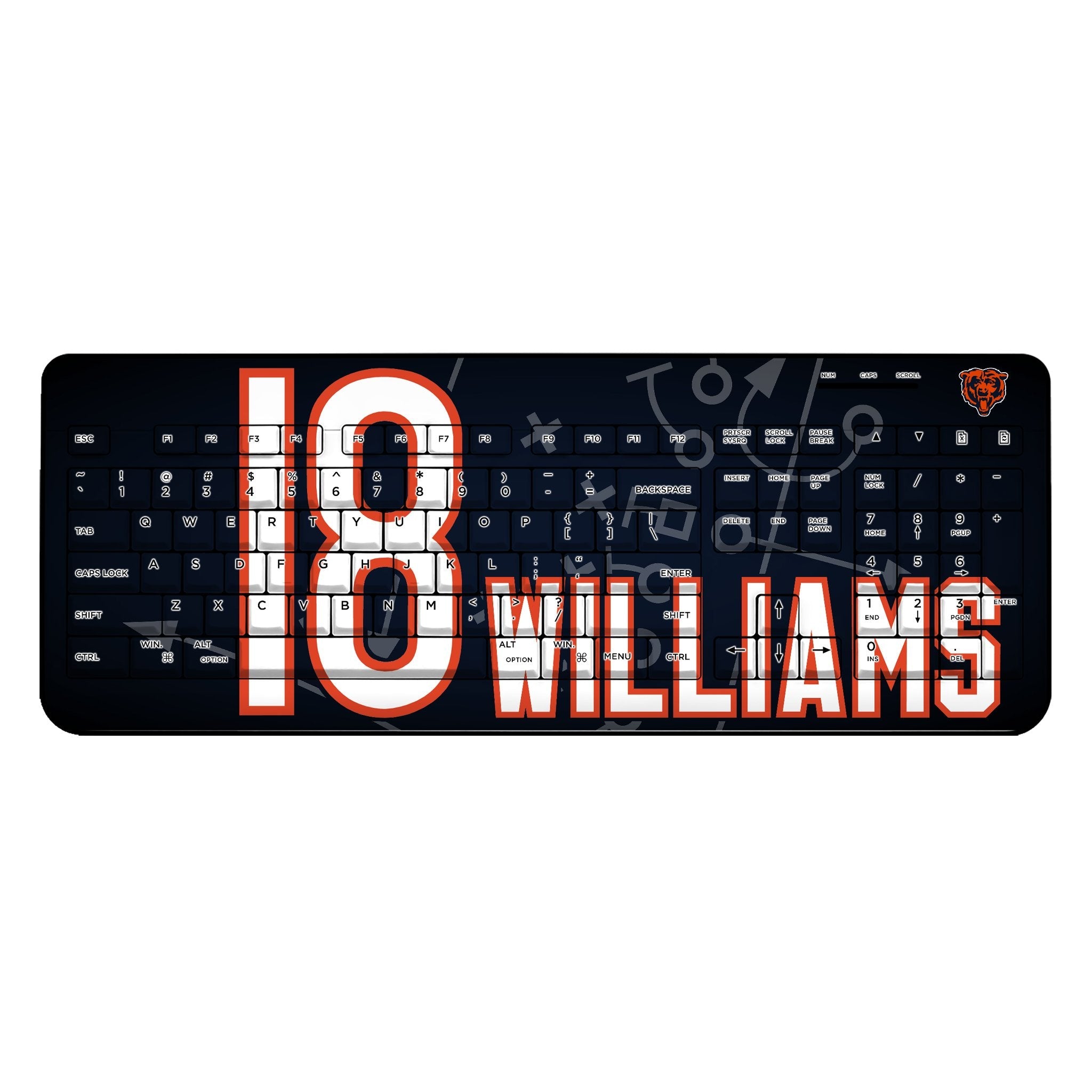 Caleb Williams Chicago Bears 18 Ready Wireless USB Keyboard - Sports Gifts, Sports Memorabilia, Sports Collectibles, Fan Shop
