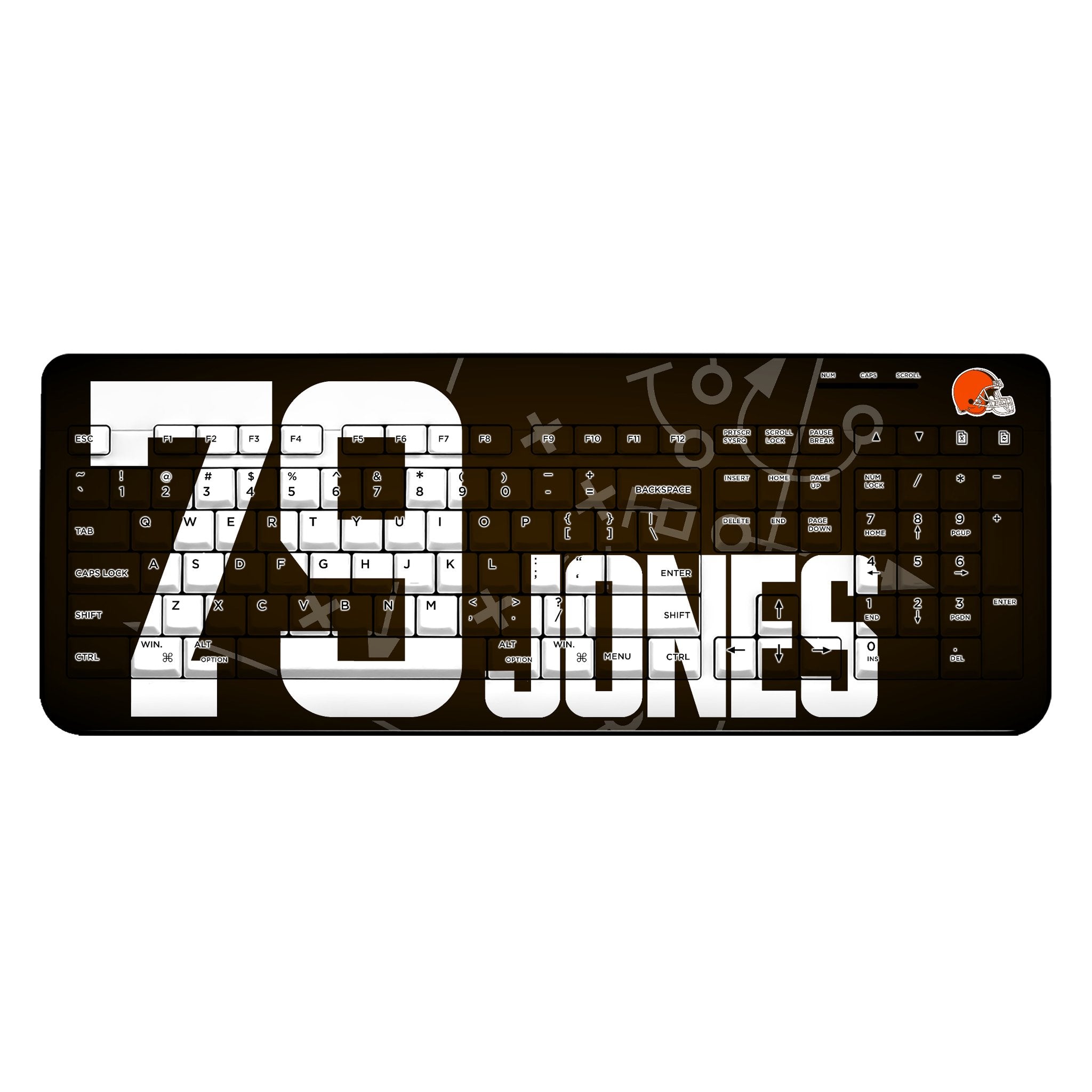 Dawand Jones Cleveland Browns 79 Ready Wireless USB Keyboard - Sports Gifts, Sports Memorabilia, Sports Collectibles, Fan Shop