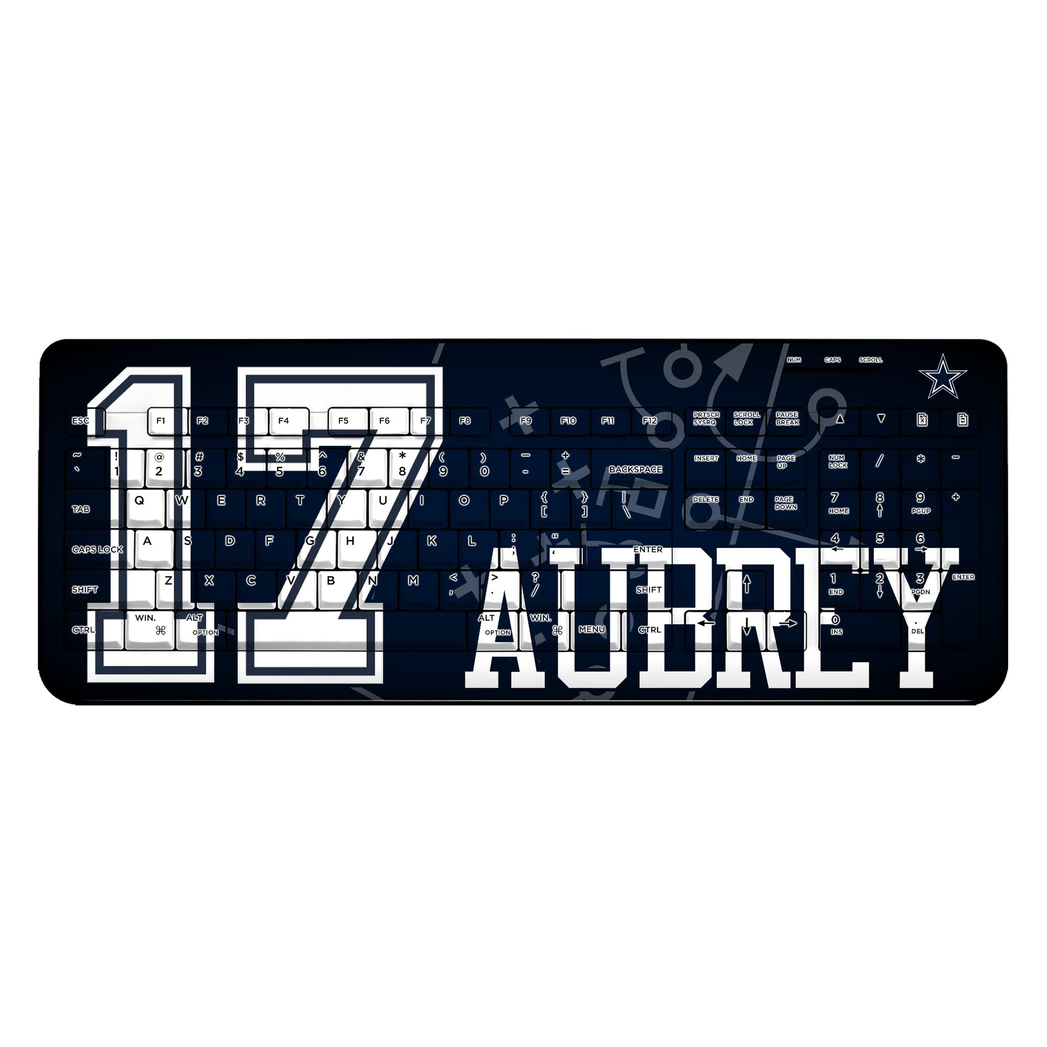 Brandon Aubrey Dallas Cowboys 17 Ready Wireless USB Keyboard - Sports Gifts, Sports Memorabilia, Sports Collectibles, Fan Shop