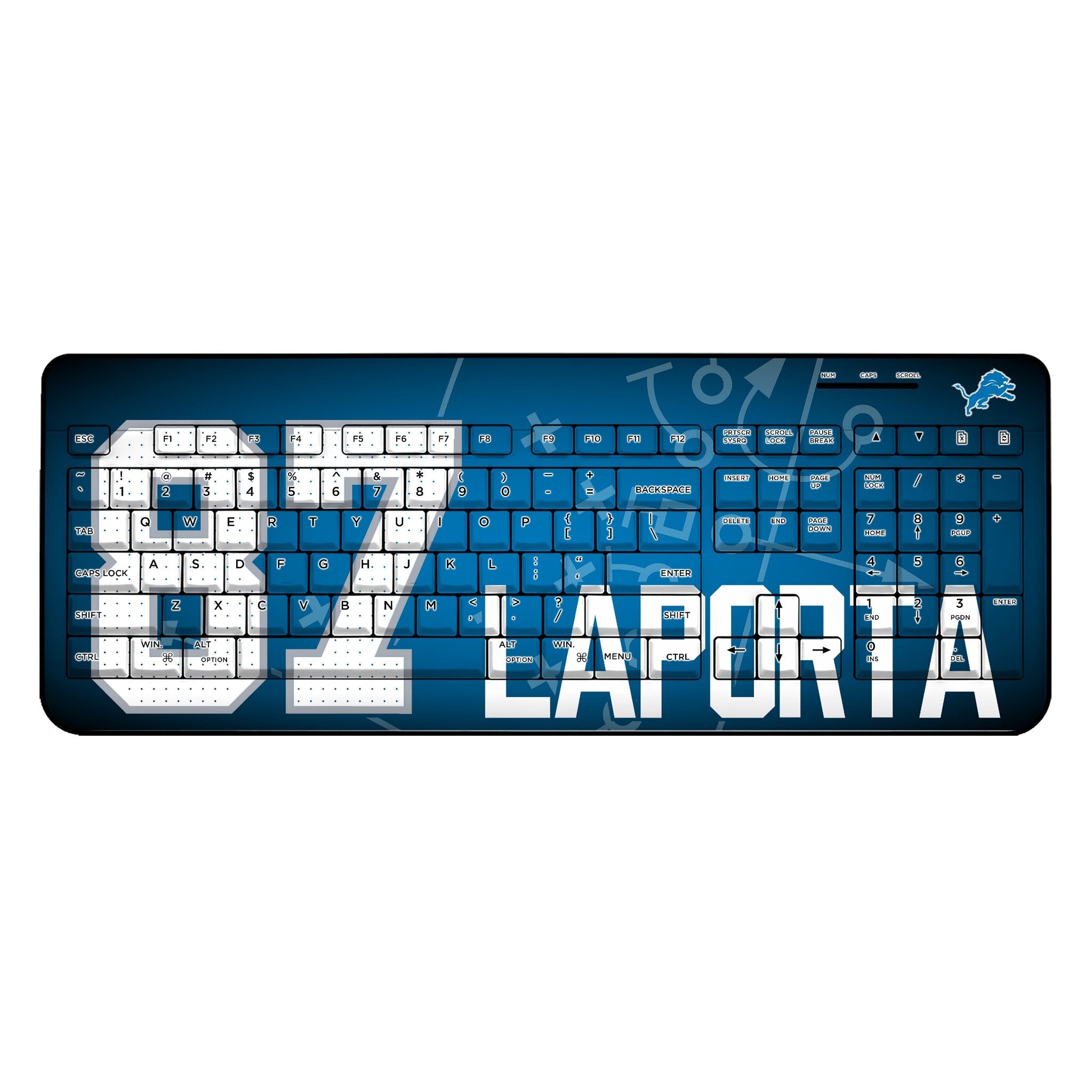 Sam LaPorta Detroit Lions 87 Ready Wireless USB Keyboard - Sports Gifts, Sports Memorabilia, Sports Collectibles, Fan Shop