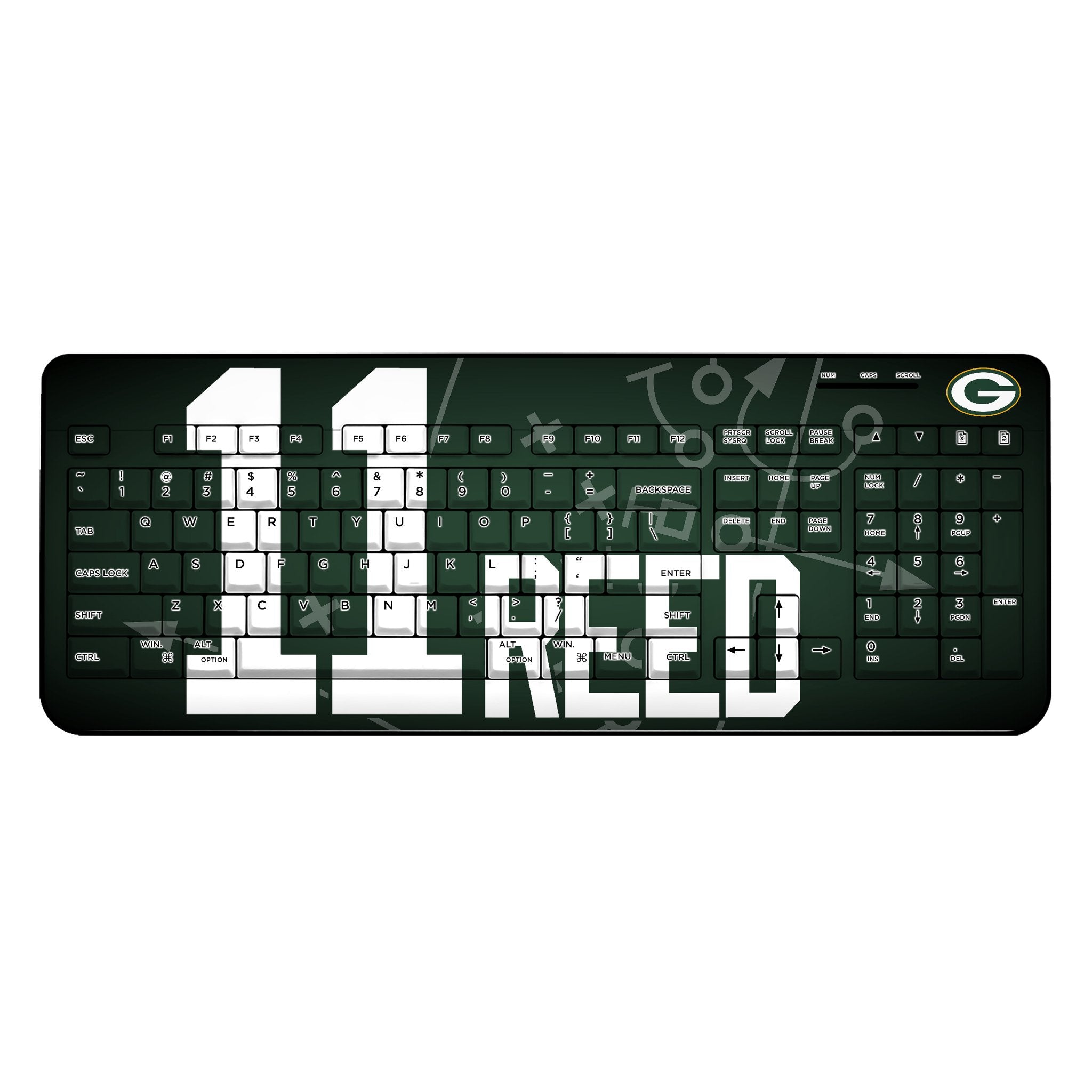 Jayden Reed Green Bay Packers 11 Ready Wireless USB Keyboard - Sports Gifts, Sports Memorabilia, Sports Collectibles, Fan Shop